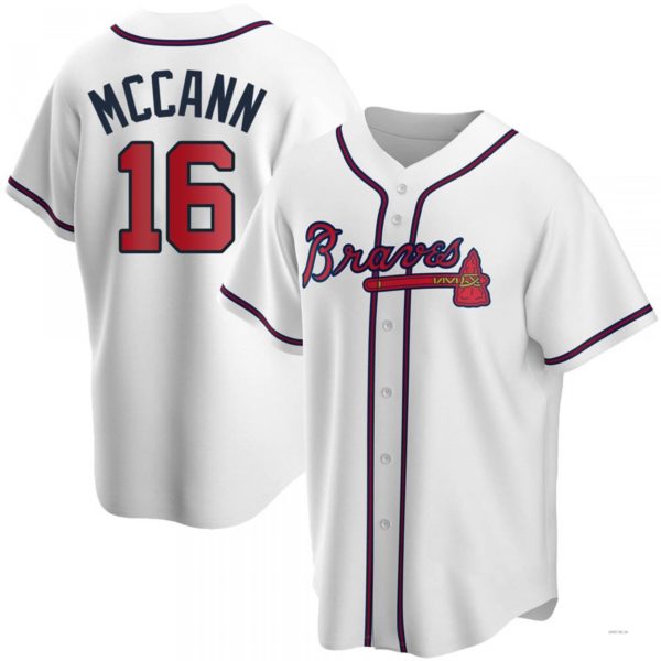 Atlanta Braves #16 Brian McCann White Home Jersey Stitches Baseball Jerseys baseball jersey product view 1