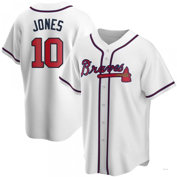 Atlanta Braves #10 Chipper Jones White Home Jersey Stitches Baseball Jerseys baseball jersey product view 1