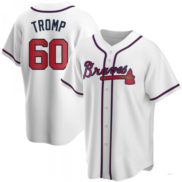Atlanta Braves #60 Chadwick Tromp White Home Jersey Stitches Baseball Jerseys baseball jersey product view 1