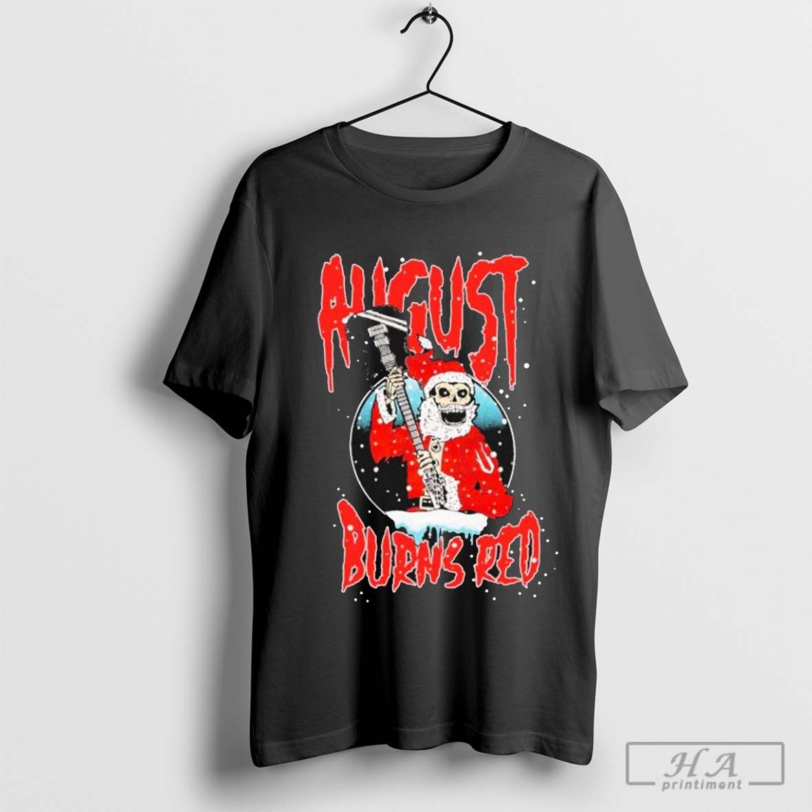 August Burns Red Shredding Santa Skeleton Guitar T-Shirts, Hoodie, Sweatshirt - T-Shirt, Sweatshirt, Hoodie