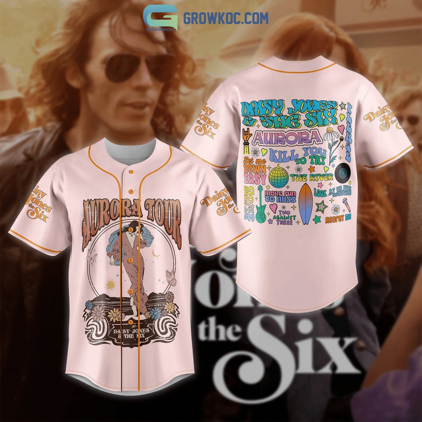 Aurora Tour Daisy Jones And The Six Baseball Jersey Unisex T-shirt, Sweatshirt, Hoodie, Long Sleeve Tee - T-Shirt, Sweatshirt, Hoodie