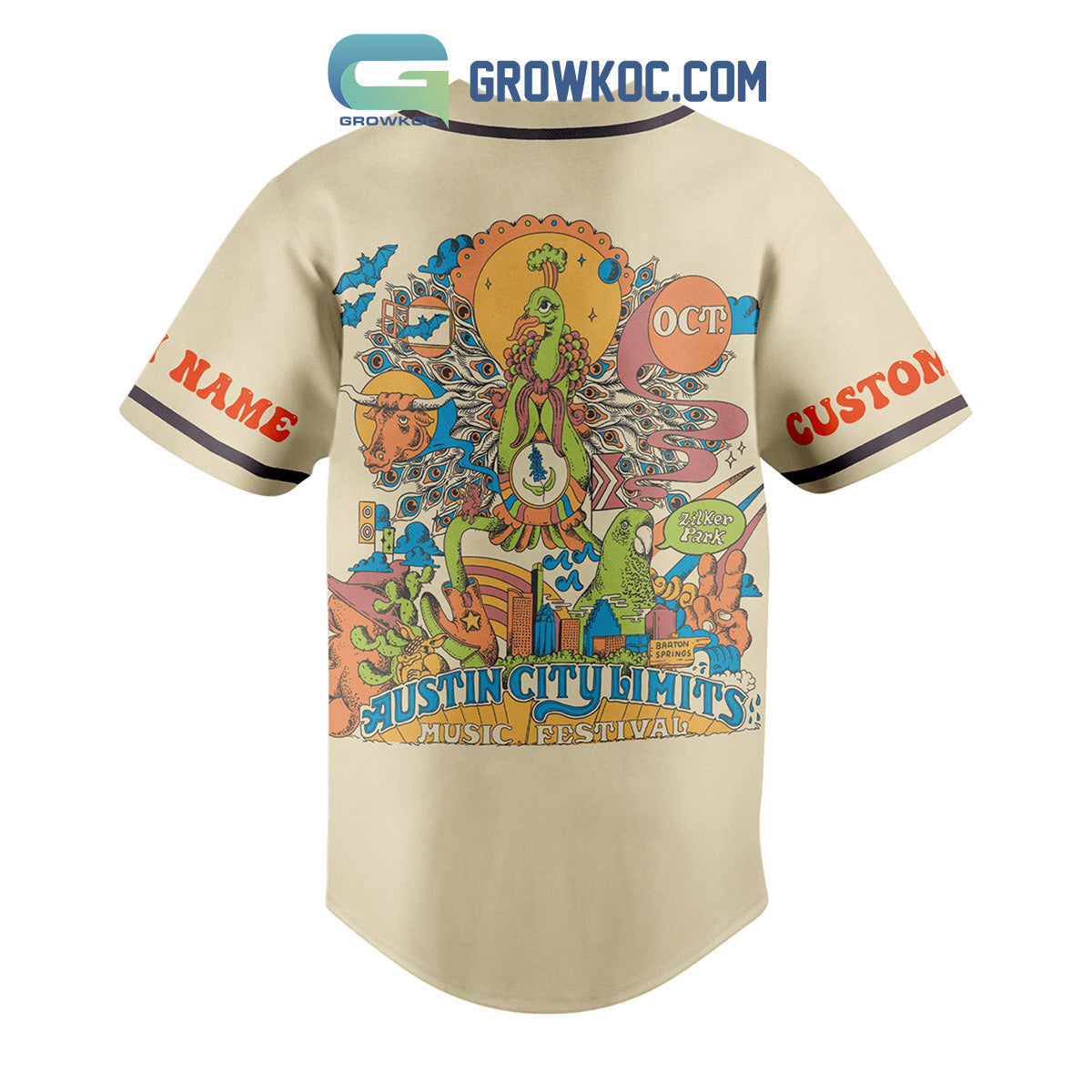 Austin City Limits Music Festival Personalized Baseball Jersey Unisex T-shirt, Sweatshirt, Hoodie, Long Sleeve Tee - T-Shirt, Sweatshirt, Hoodie