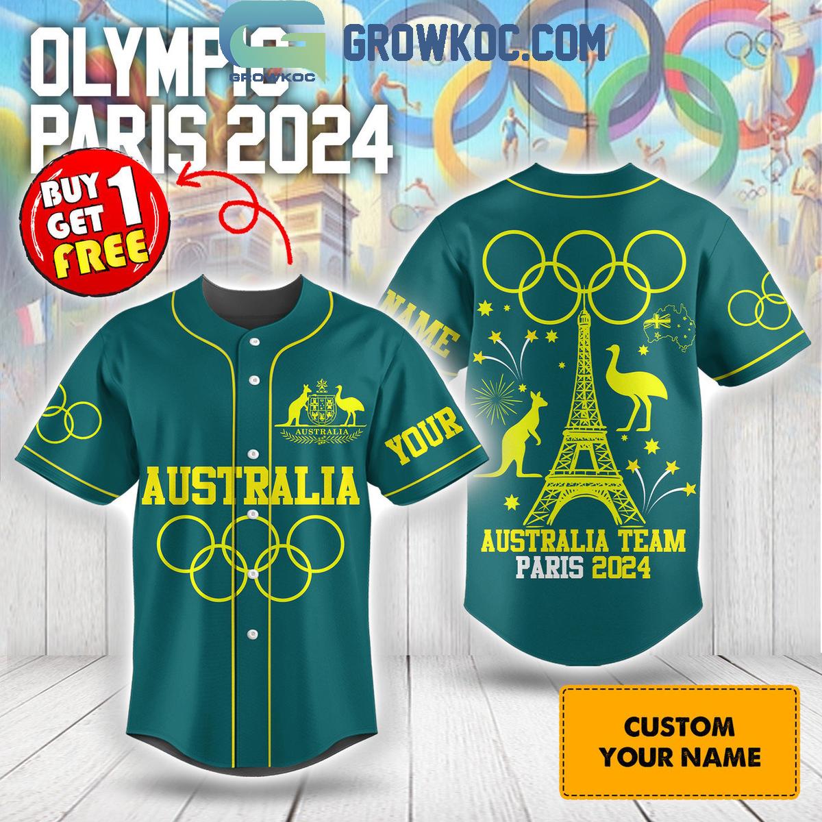 Australia Team Olympic Paris 2024 Personalized Baseball Jersey Unisex T-shirt, Sweatshirt, Hoodie, Long Sleeve Tee - T-Shirt, Sweatshirt, Hoodie