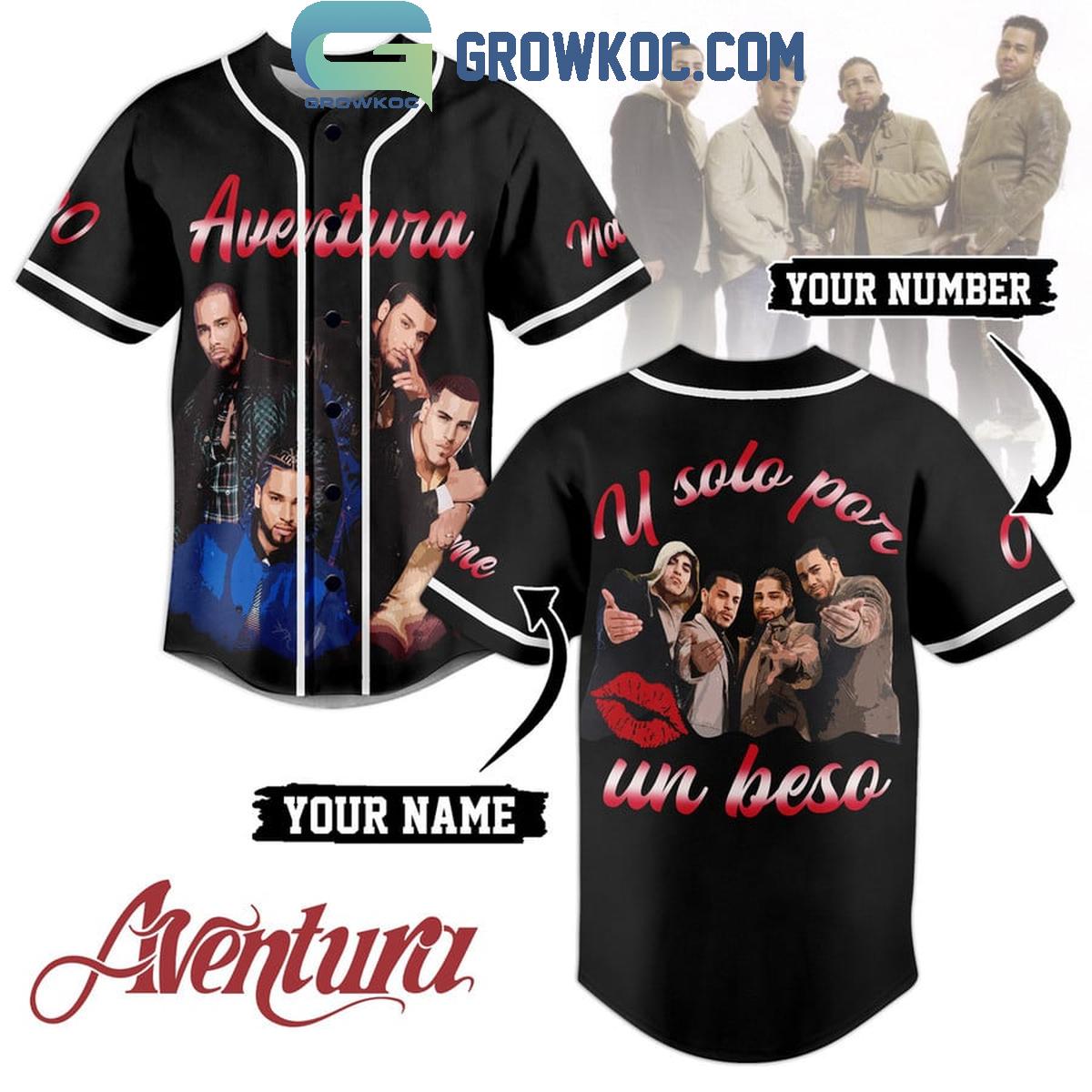 Aventura U Solo Por Un Beso Personalized Baseball Jersey Unisex T-shirt, Sweatshirt, Hoodie, Long Sleeve Tee - T-Shirt, Sweatshirt, Hoodie