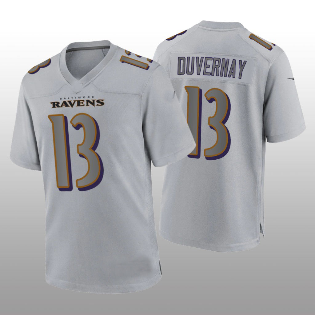 B.Ravens #13 Devin Duvernay Gray Atmosphere Game Jersey Stitched American Football Jerseys football jersey product view 1