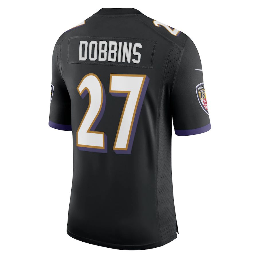 B.Ravens #27 J.K. Dobbins Black Vapor Limited Jersey Stitched American Football Jerseys football jersey product view 1