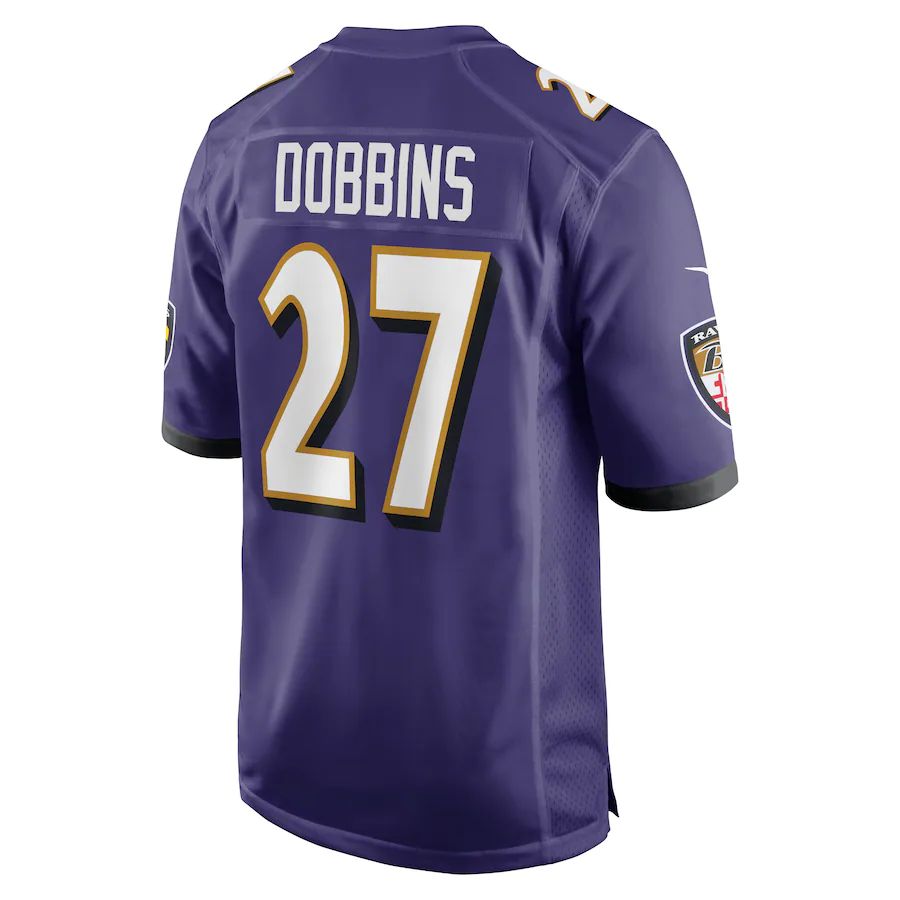 B.Ravens #27 J.K. Dobbins Purple Game Jersey Stitched American Football Jerseys football jersey product view 1