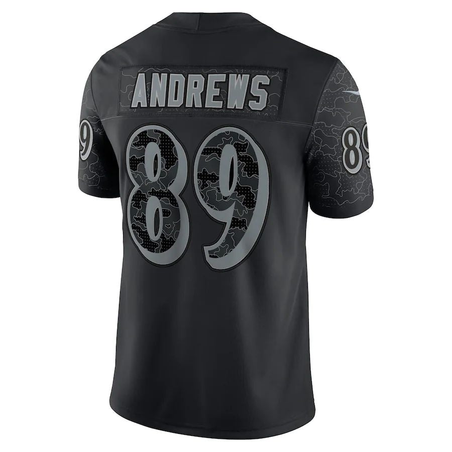 B.Ravens #89 Mark Andrews Black RFLCTV Limited Jersey Stitched American Football Jerseys football jersey product view 1