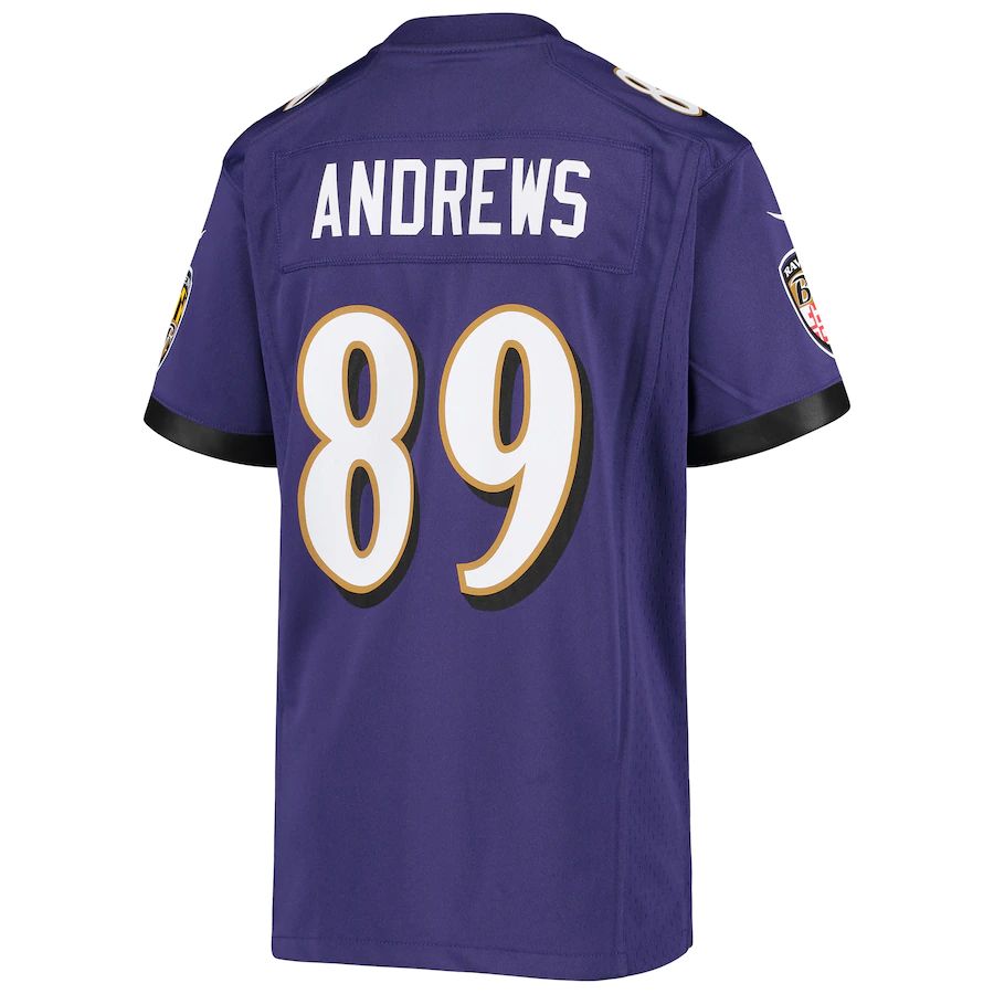 B.Ravens #89 Mark Andrews Purple Game Jersey Stitched American Football Jerseys football jersey product view 1