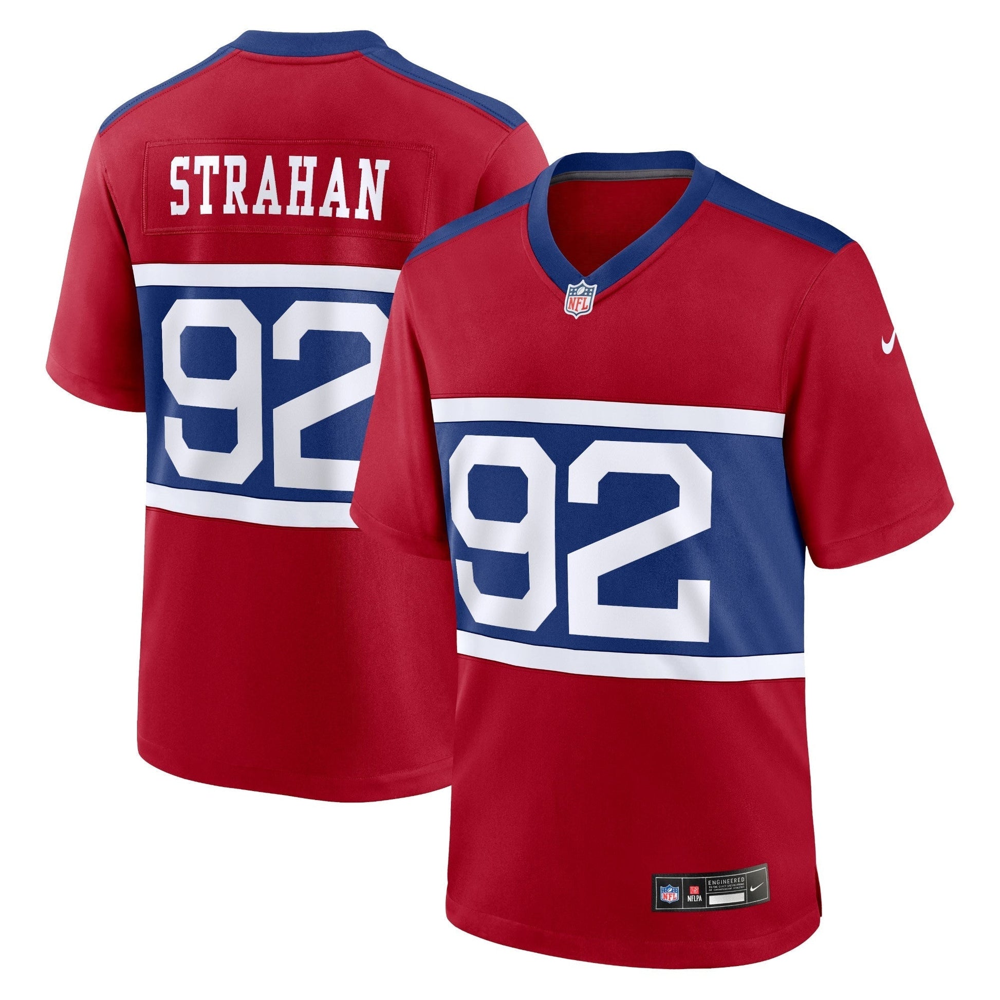 New York Giants Michael Strahan Century Red Alternate Retired Player Game Jersey football jersey product view 1