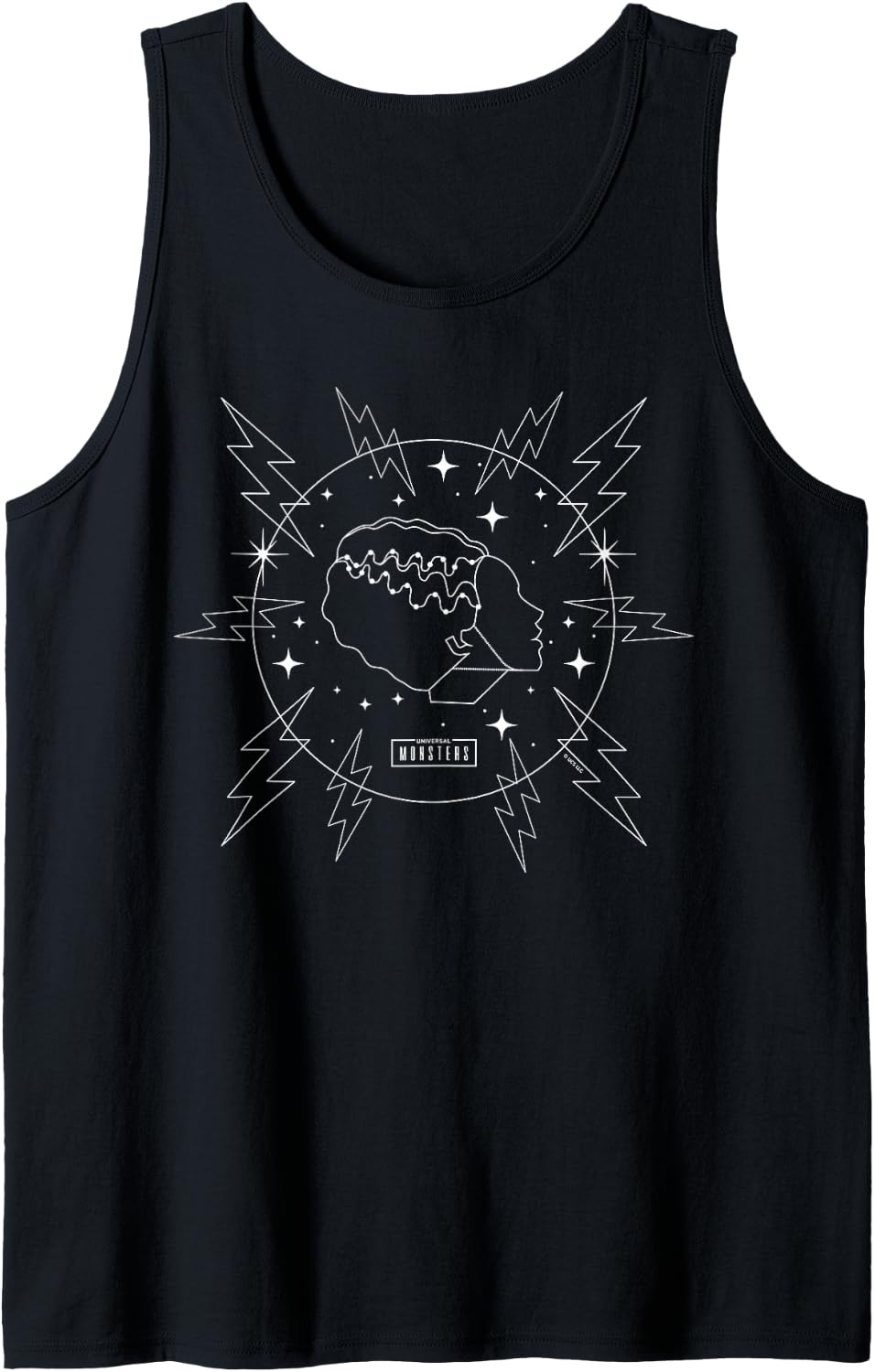 Universal Monsters Bride Retro Goth Lightning Circle Tank Top Unisex T-shirt, Sweatshirt, Hoodie, Long Sleeve Tee - T-Shirt, Sweatshirt, Hoodie