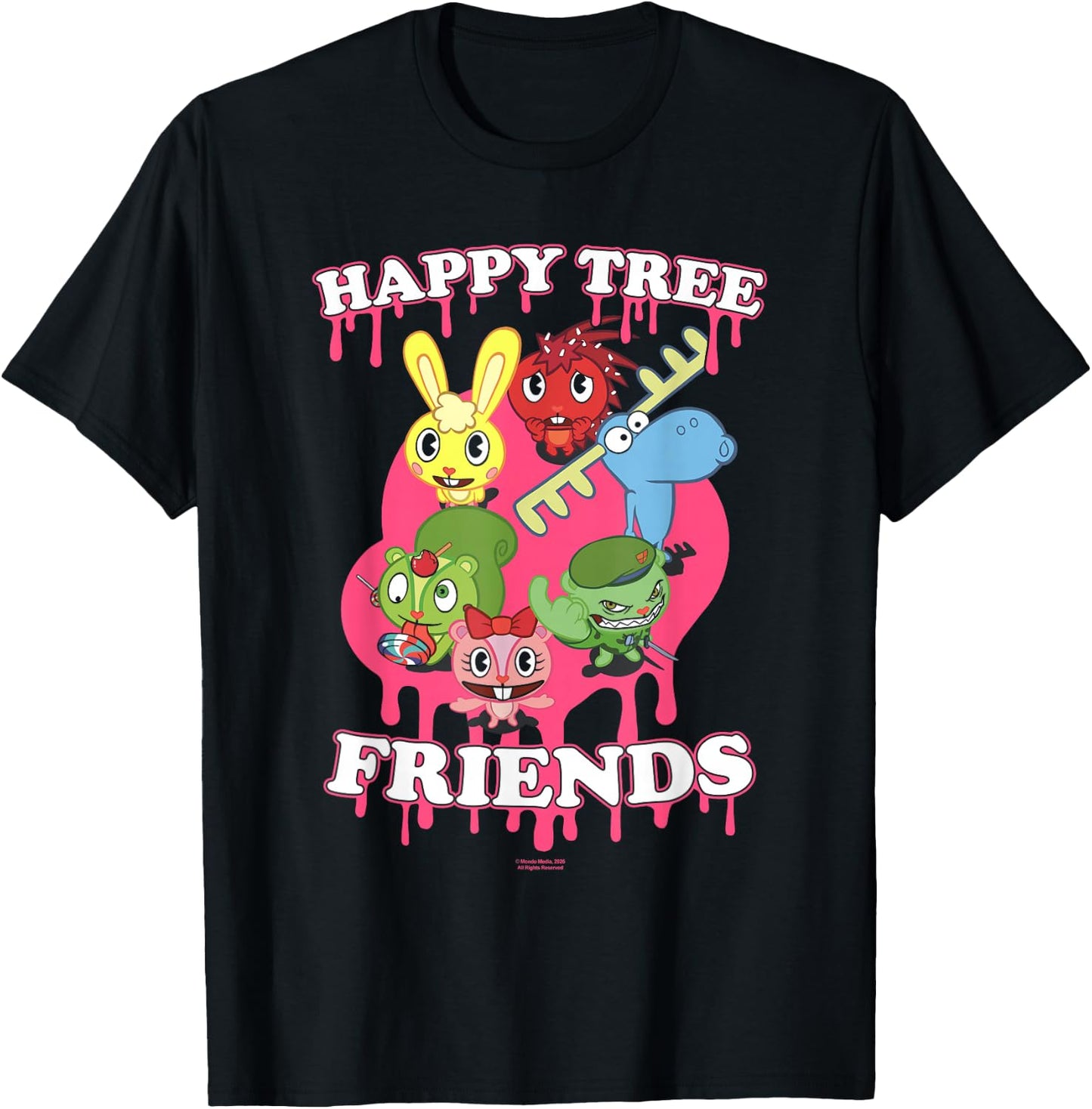 Happy Tree Friends Dripping Logo with Characters Cartoon T-Shirt Unisex T-shirt, Sweatshirt, Hoodie, Long Sleeve Tee - T-Shirt, Sweatshirt, Hoodie