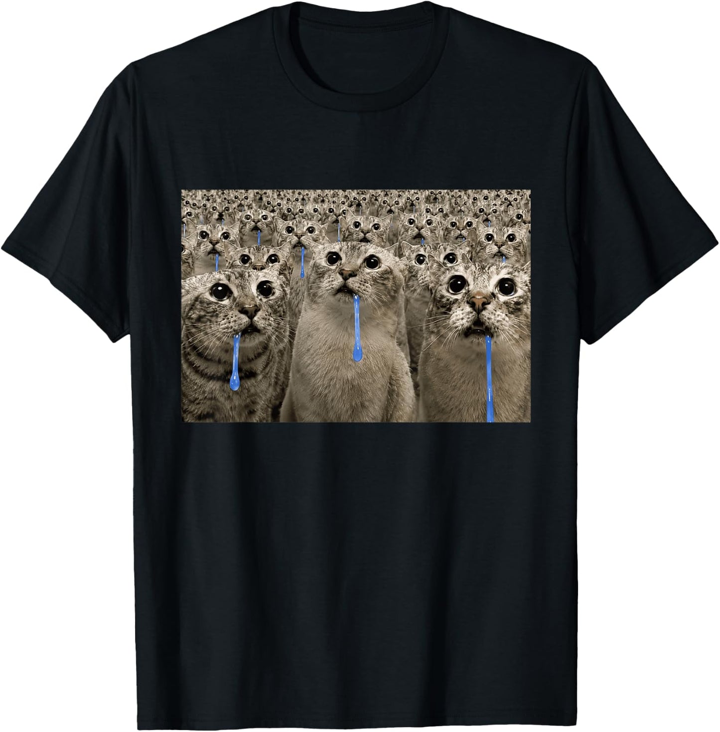 Crow of Drooling Cats Meme Funny Gen Alpha Cringe Cat Joke T-Shirt Unisex T-shirt, Sweatshirt, Hoodie, Long Sleeve Tee - T-Shirt, Sweatshirt, Hoodie