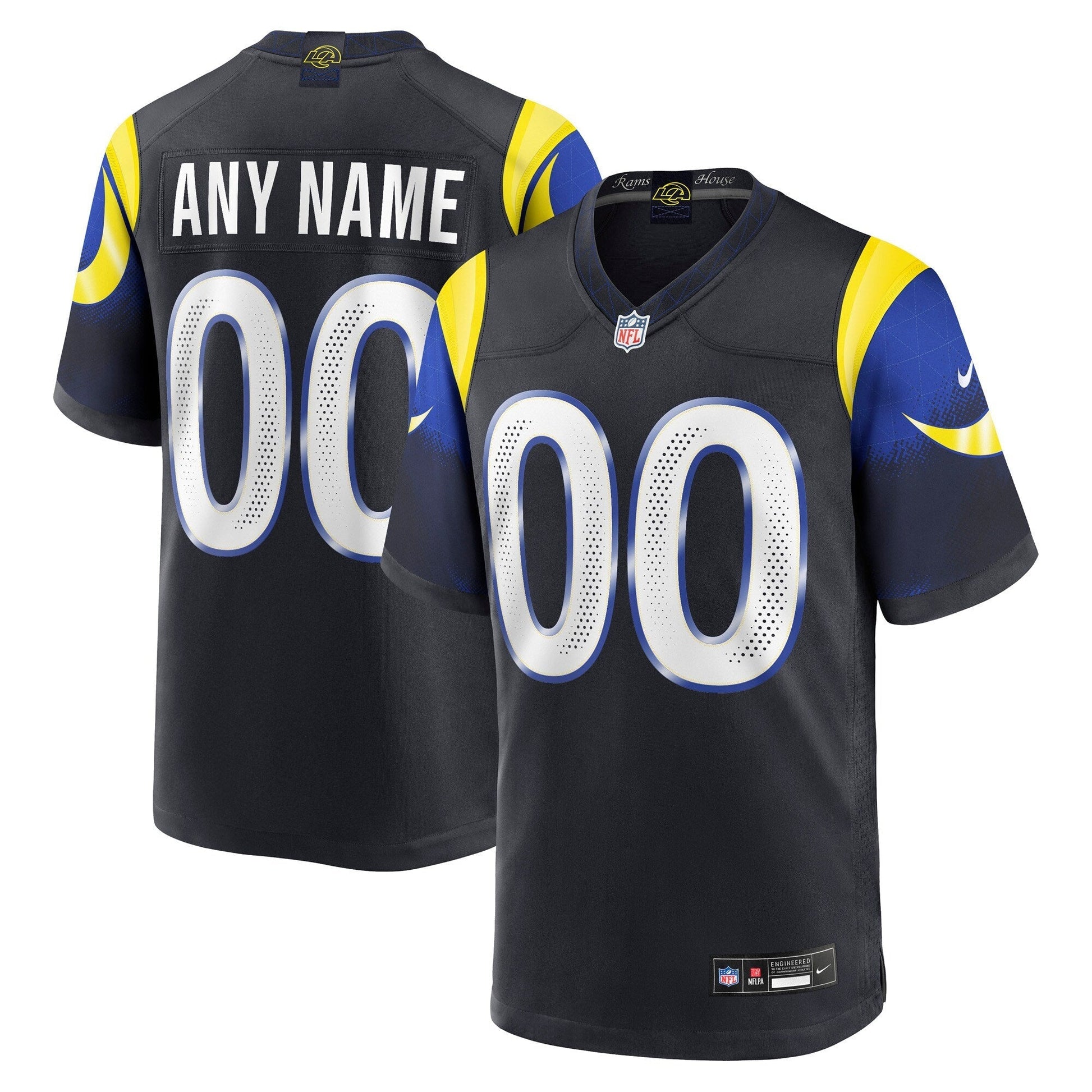 Los Angeles Rams Midnight Blue 2025 Rivalries Collection Custom Game Jersey football jersey product view 1