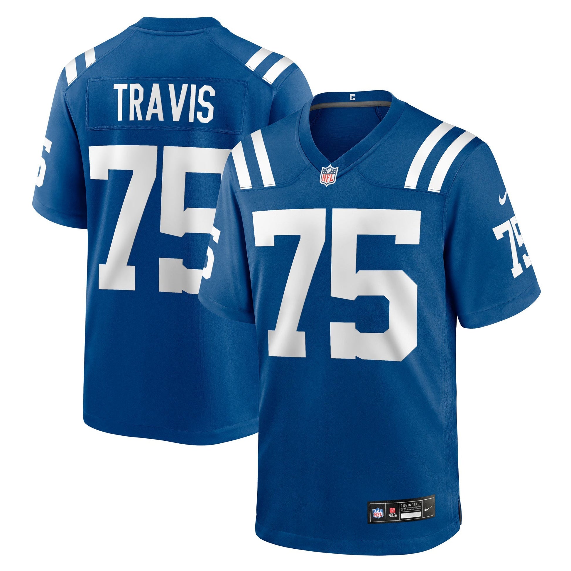 Indianapolis Colts Jalen Travis Royal Team Game Jersey football jersey product view 1