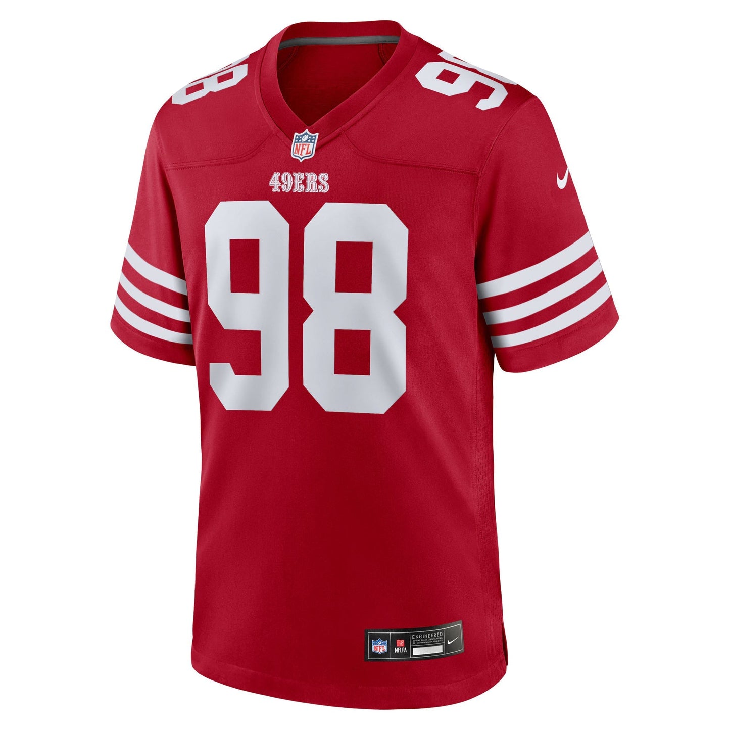 San Francisco 49ers Mykel Williams Scarlet 2025 NFL Draft First Round Pick Game Jersey football jersey product view 2