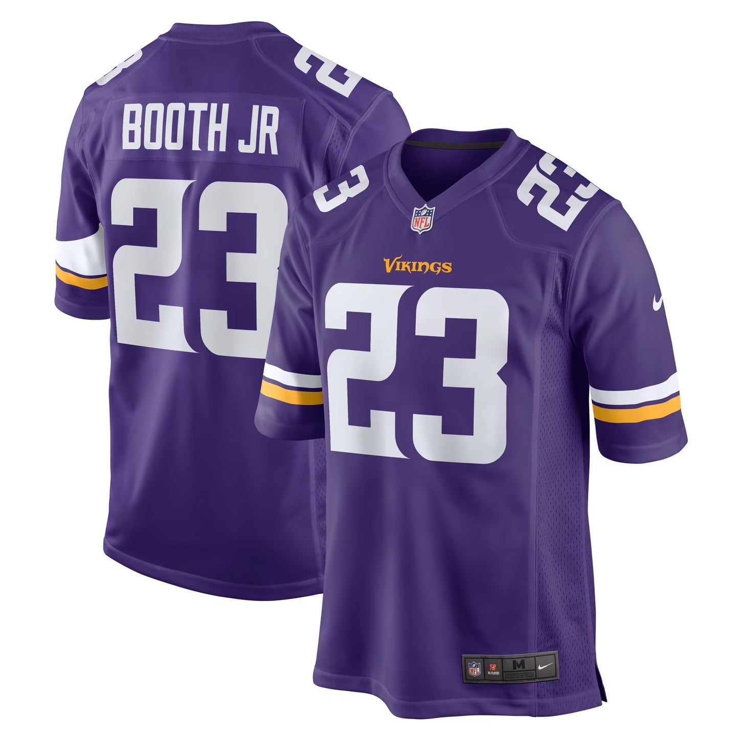 Minnesota Vikings Andrew Booth Jr. Purple Player Game Jersey football jersey product view 1