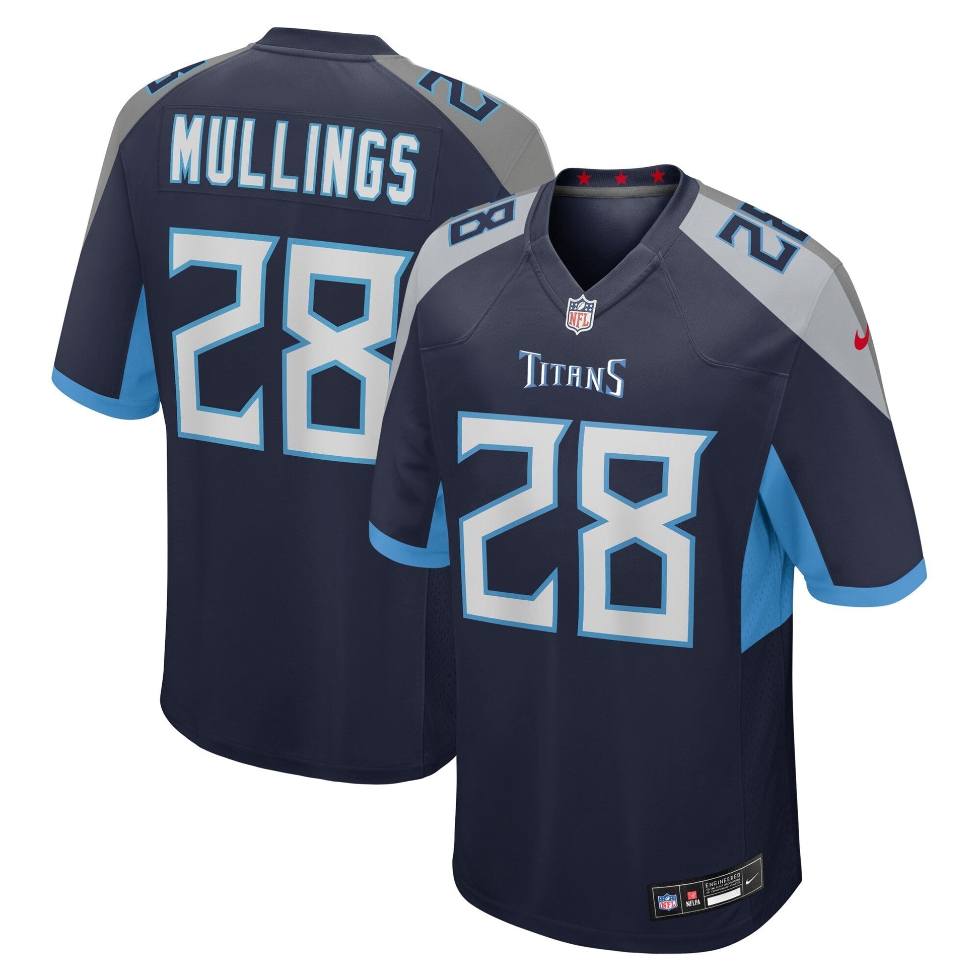 Tennessee Titans Kalel Mullings Navy Team Game Jersey football jersey product view 1