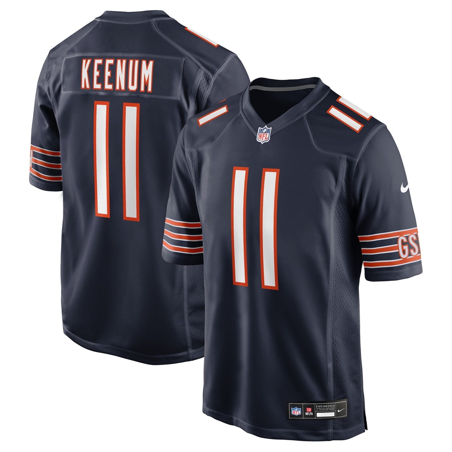 Chicago Bears Case Keenum Navy Team Game Jersey football jersey product view 1