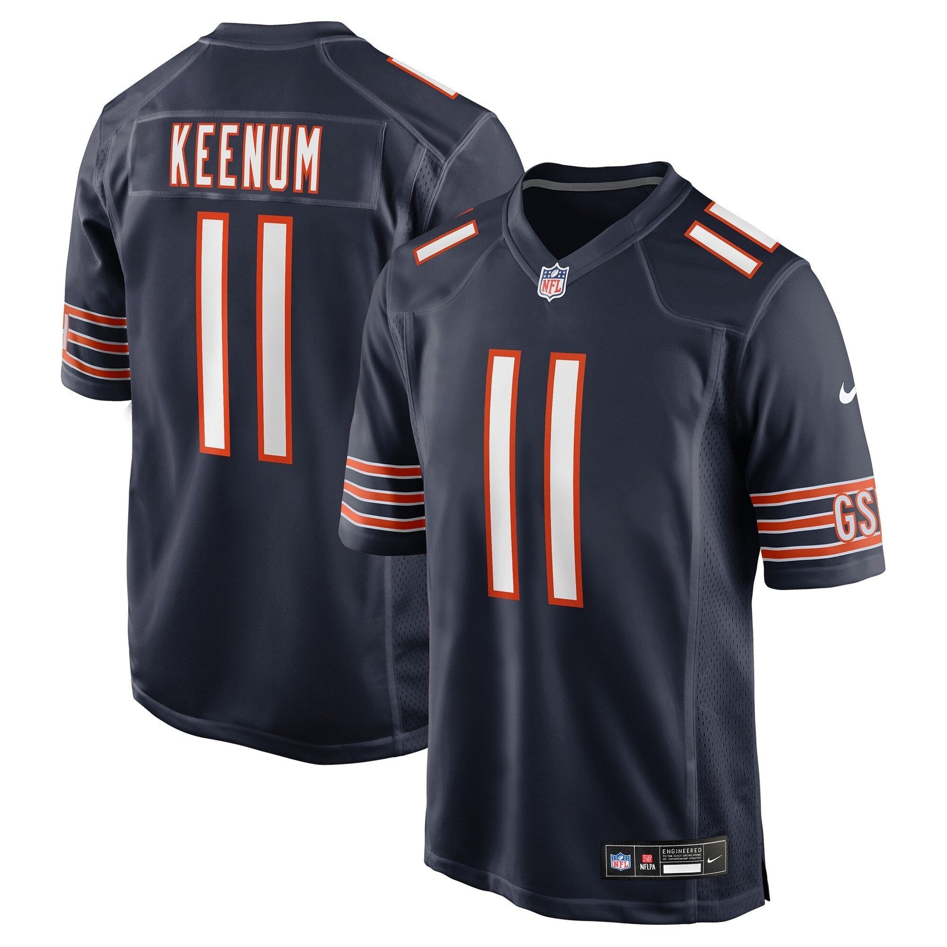 Chicago Bears Case Keenum Navy Team Game Jersey football jersey product view 1