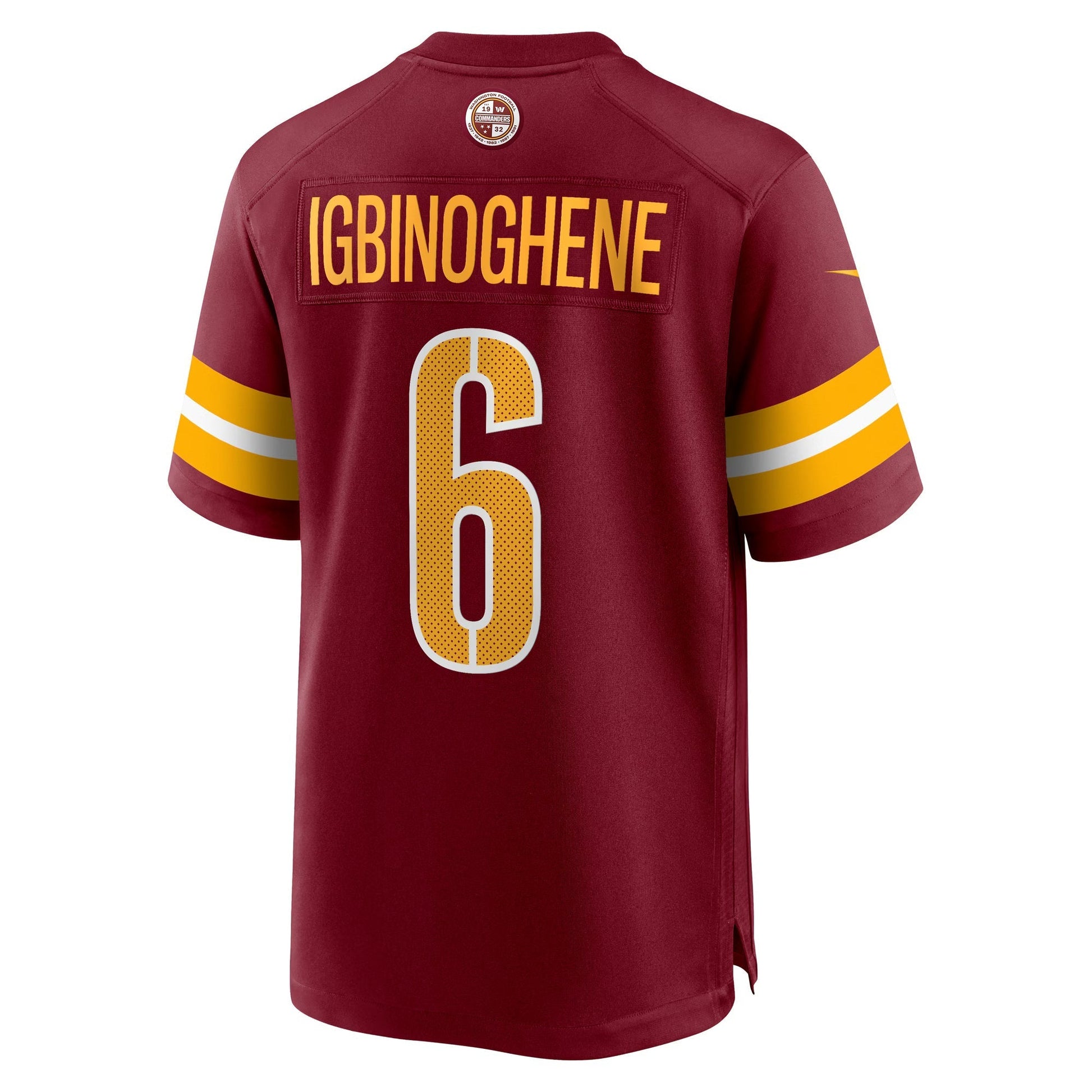 Washington Commanders Noah Igbinoghene Burgundy Team Game Jersey football jersey product view 2