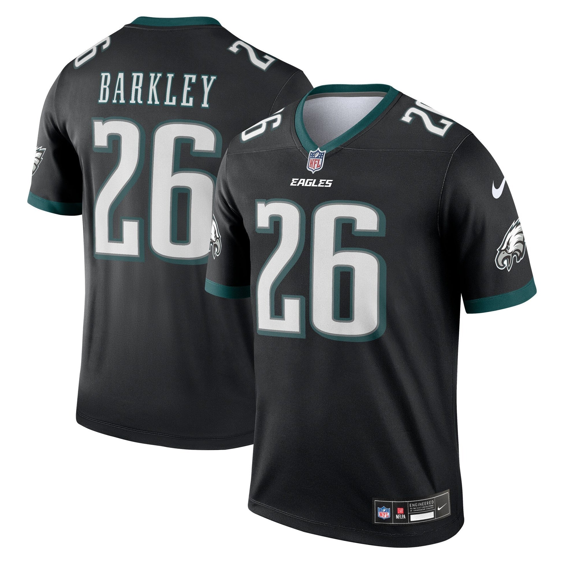 Philadelphia Eagles Saquon Barkley Black Legend Player Performance Top football jersey product view 1
