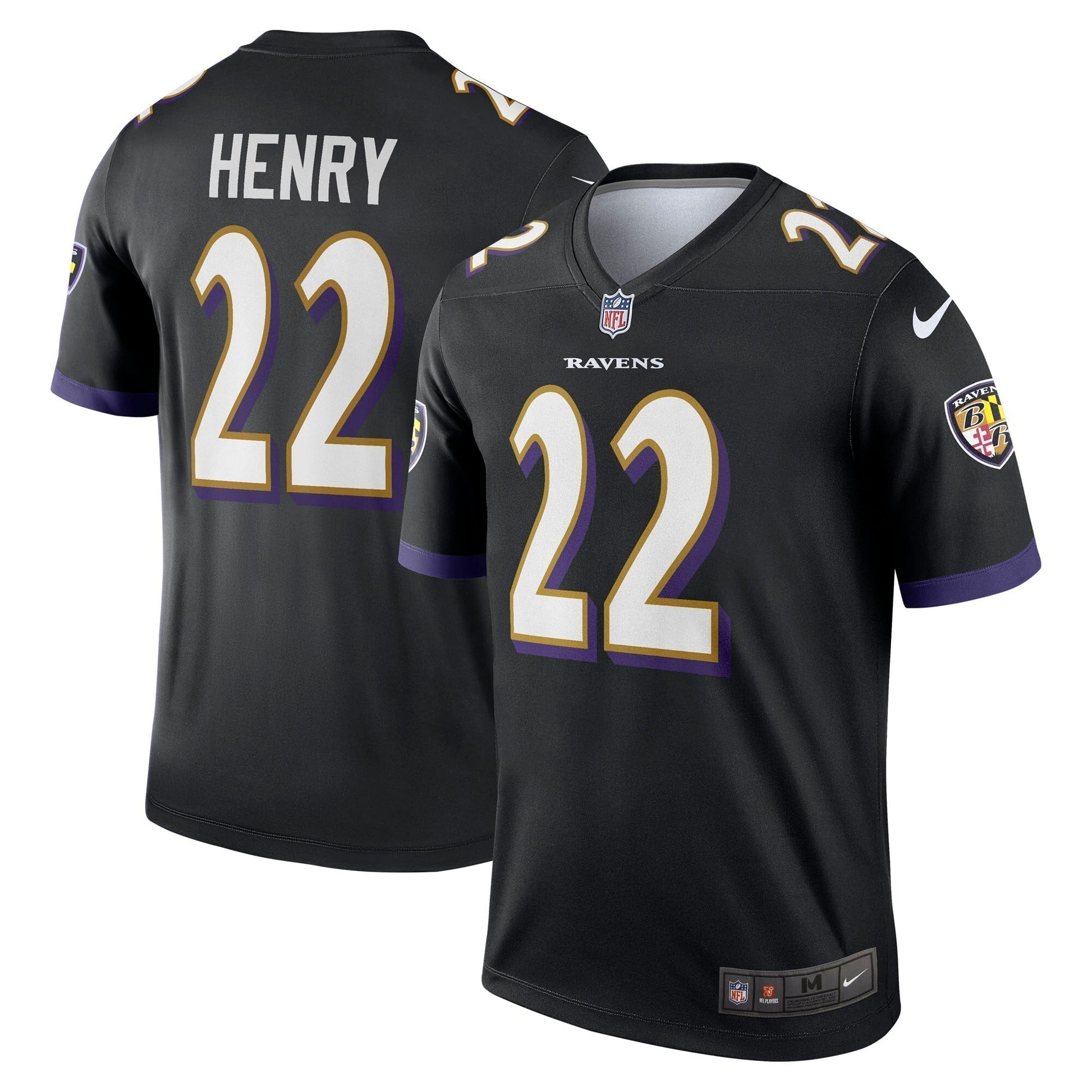 Baltimore Ravens Derrick Henry Black Legend Player Performance Top football jersey product view 1