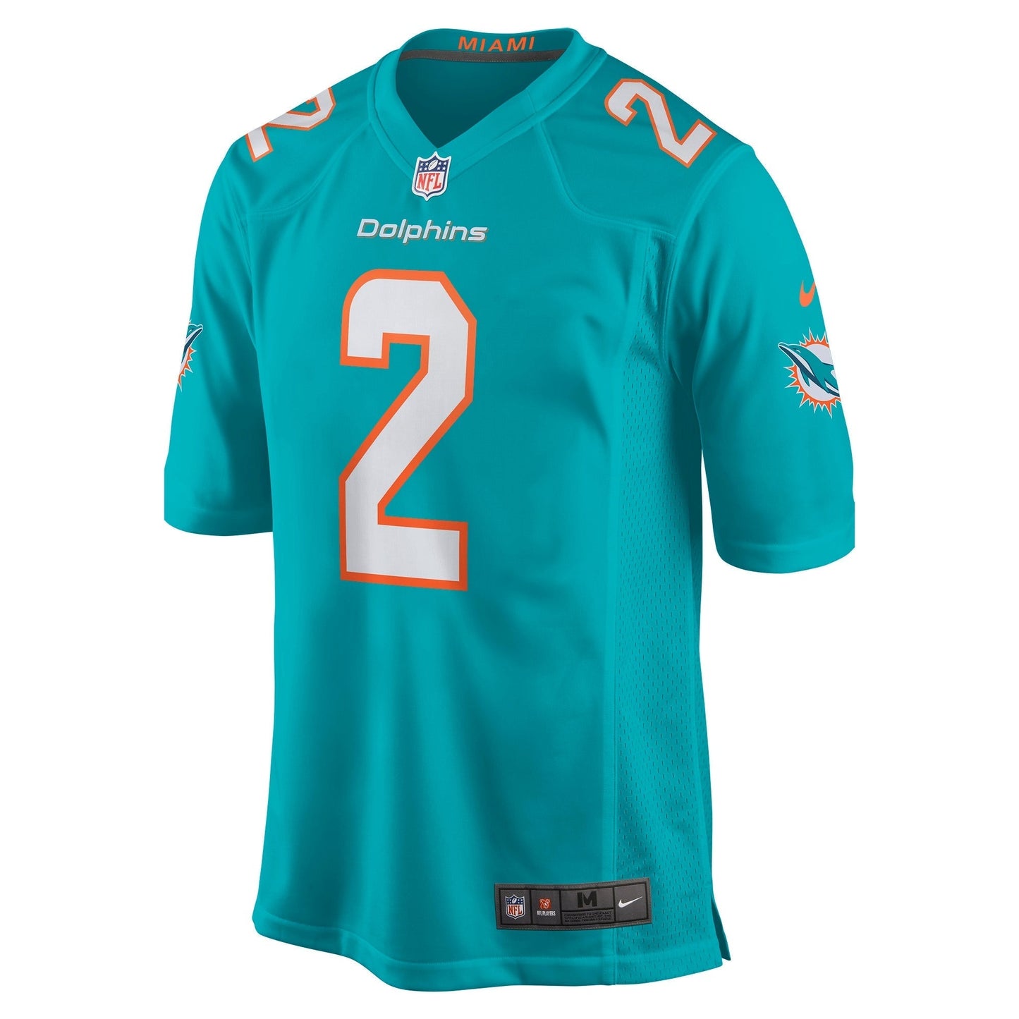 Miami Dolphins Bradley Chubb Aqua Game Player Jersey football jersey product view 2