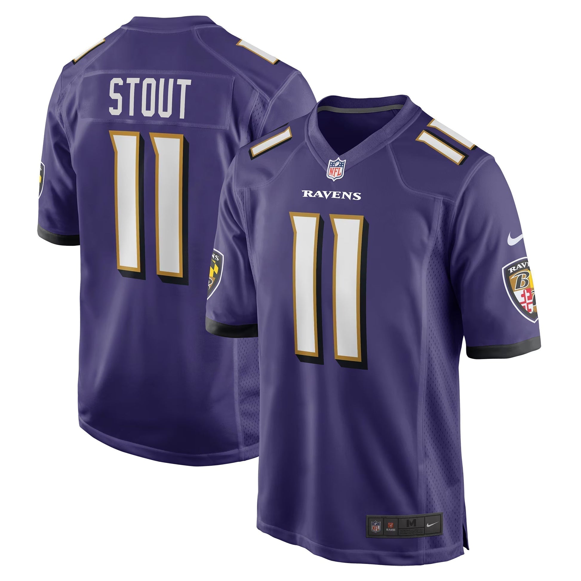 Baltimore Ravens Jordan Stout Purple Player Game Jersey basketball jersey product view 1