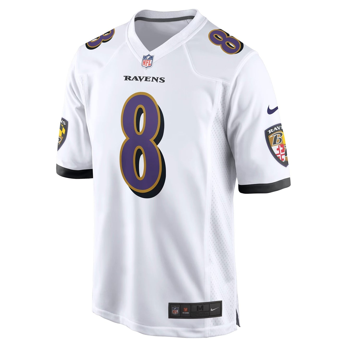 Baltimore Ravens Lamar Jackson White Game Jersey football jersey product view 2