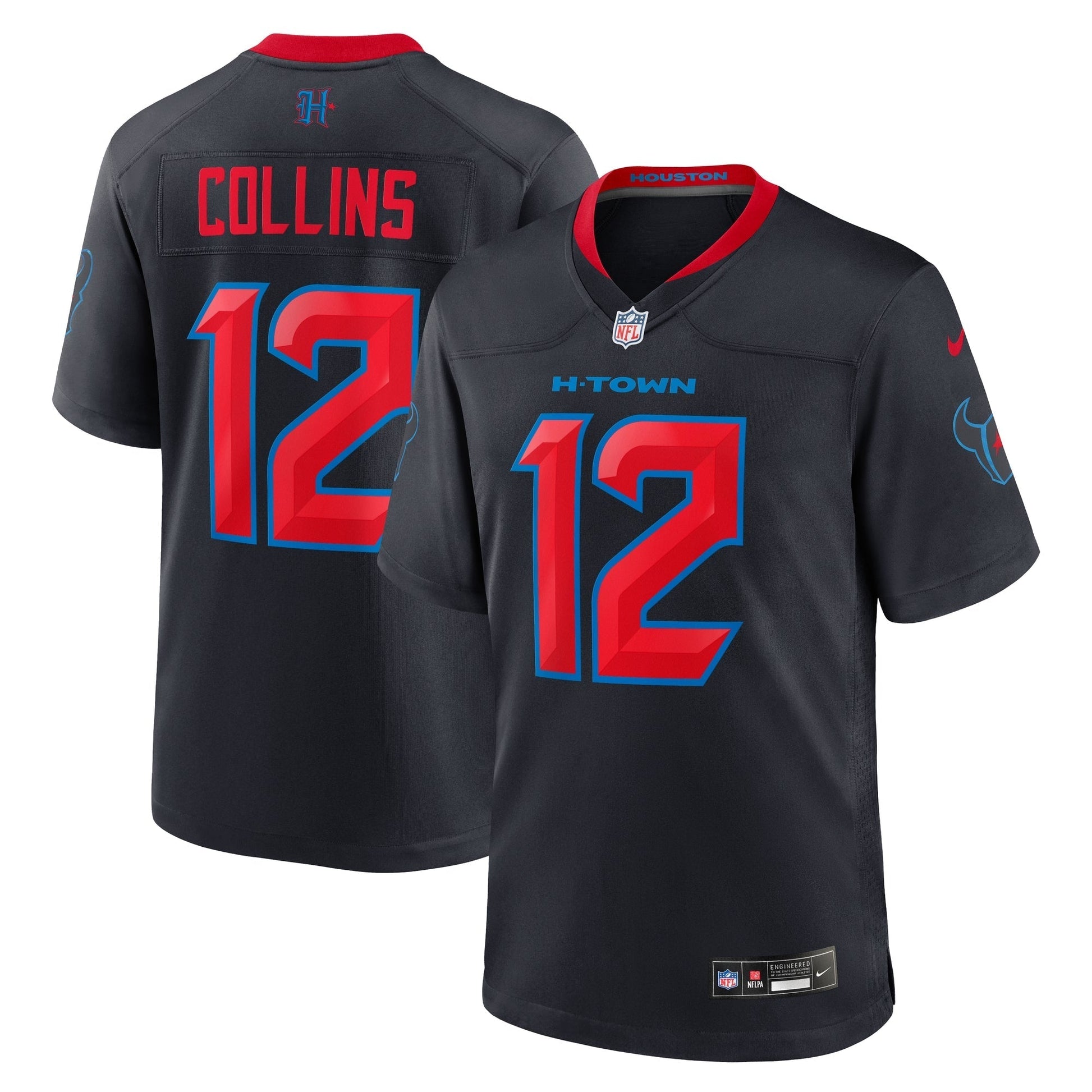 Houston Texans Nico Collins Navy 2nd Alternate Game Jersey football jersey product view 1