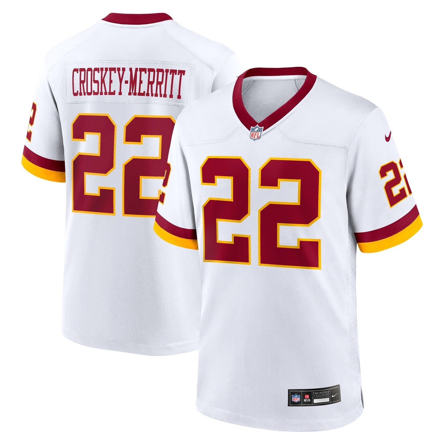 Washington Commanders Jacory Croskey-Merritt White Game Super Bowl Era Jersey football jersey product view 1
