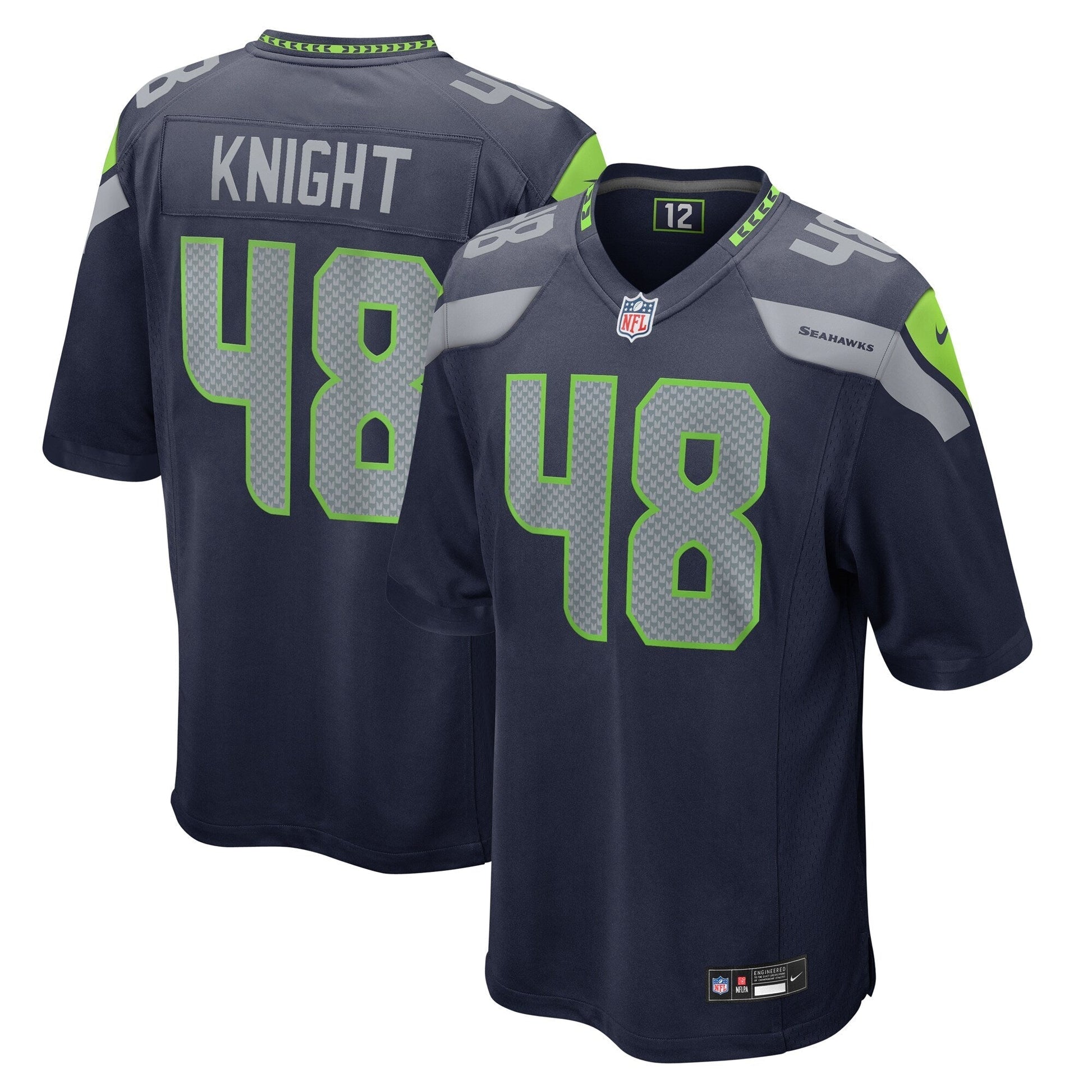 Seattle Seahawks Tyrice Knight College Navy Game Jersey football jersey product view 1