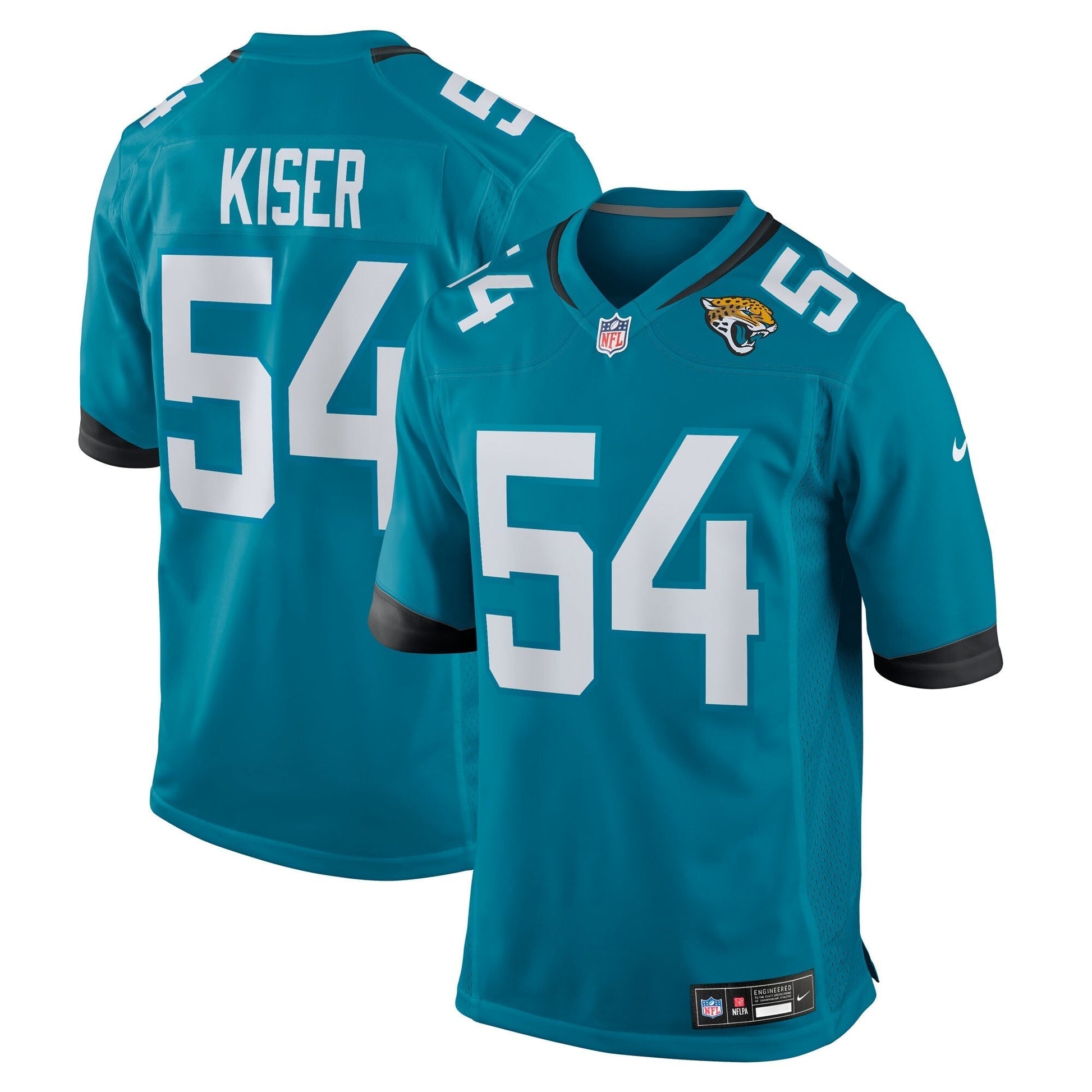 Jacksonville Jaguars Jack Kiser Teal Team Game Jersey football jersey product view 1