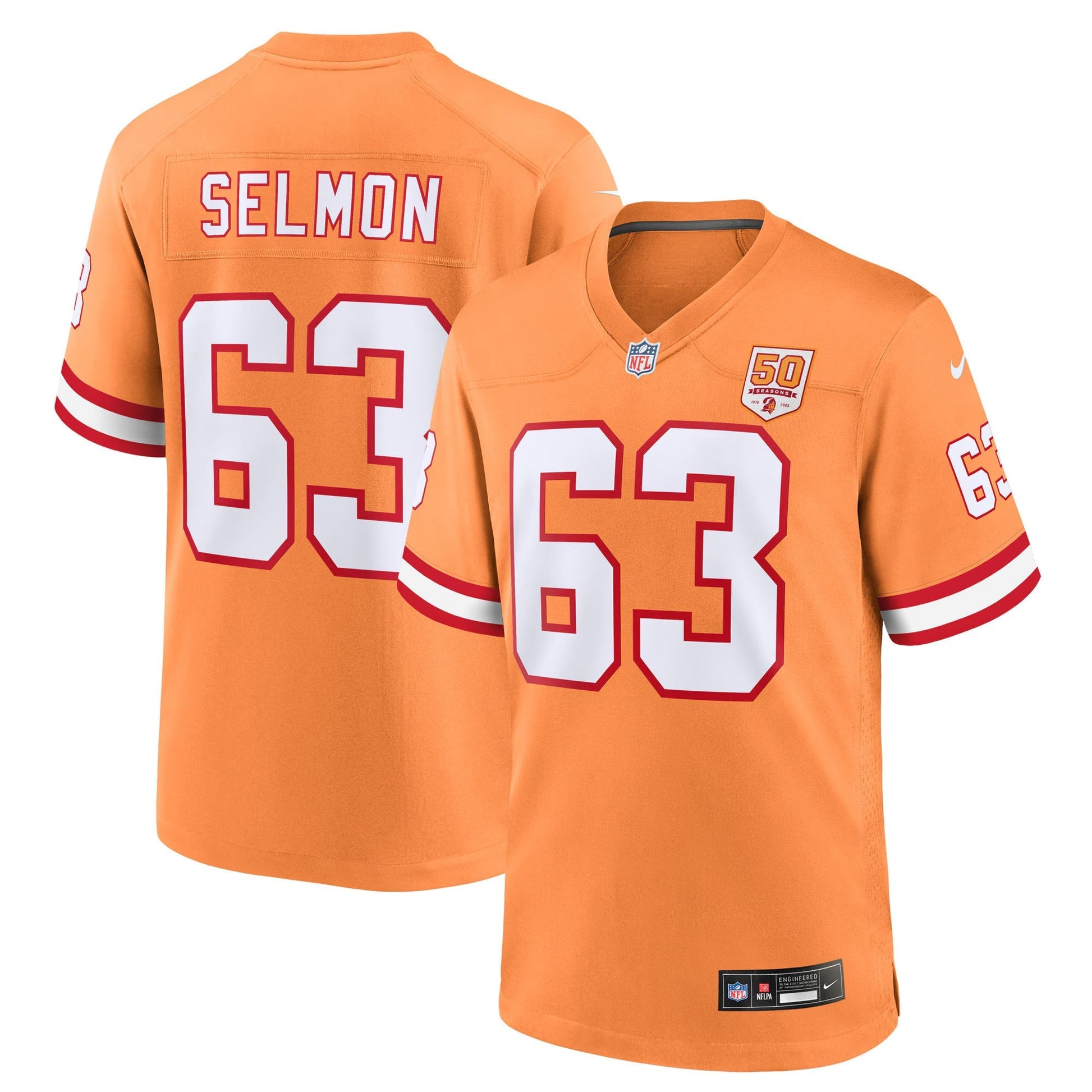 Tampa Bay Buccaneers Lee Roy Selmon Creamsicle 50th Season Game Jersey football jersey product view 1