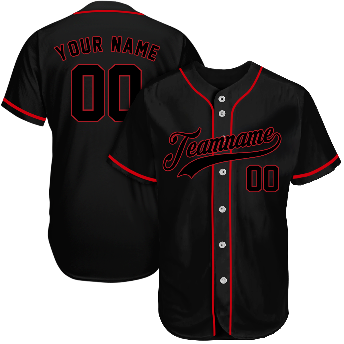 Custom Black Red Baseball Jersey Unisex T-shirt, Sweatshirt, Hoodie, Long Sleeve Tee - T-Shirt, Sweatshirt, Hoodie