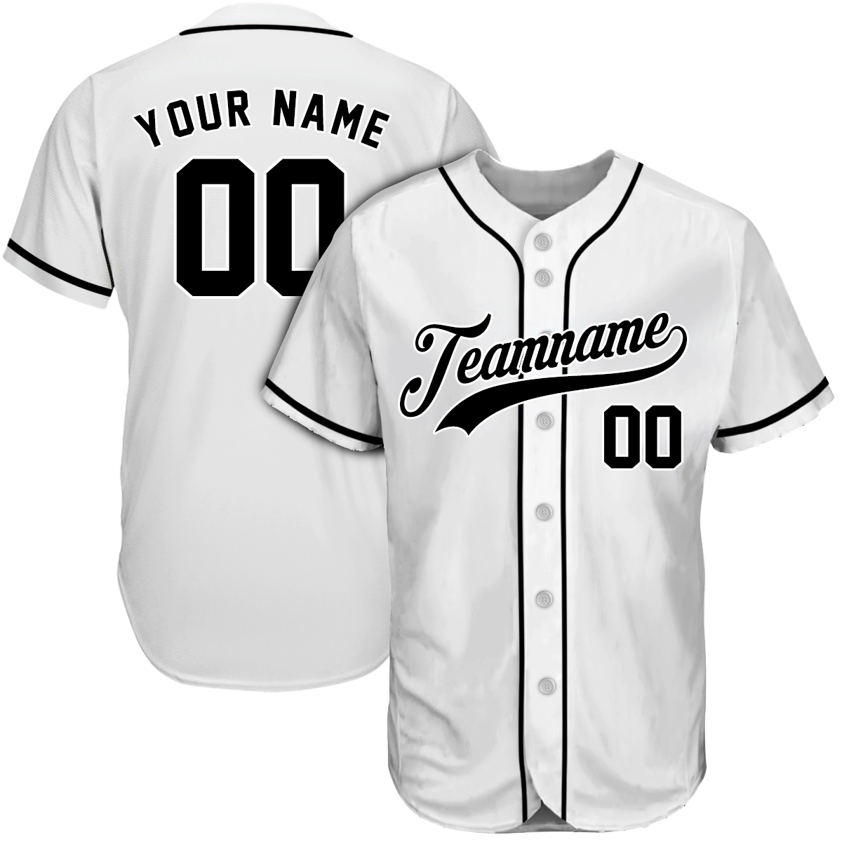 Custom White Black Baseball Jersey Unisex T-shirt, Sweatshirt, Hoodie, Long Sleeve Tee - T-Shirt, Sweatshirt, Hoodie