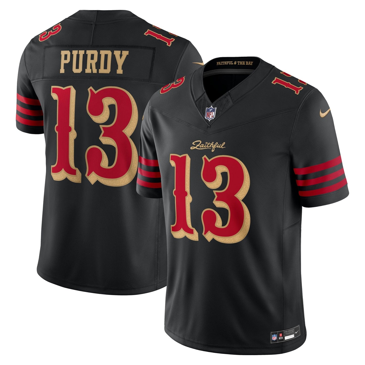 San Francisco 49ers Brock Purdy Black 2025 Rivalries Collection Limited Jersey football jersey product view 1