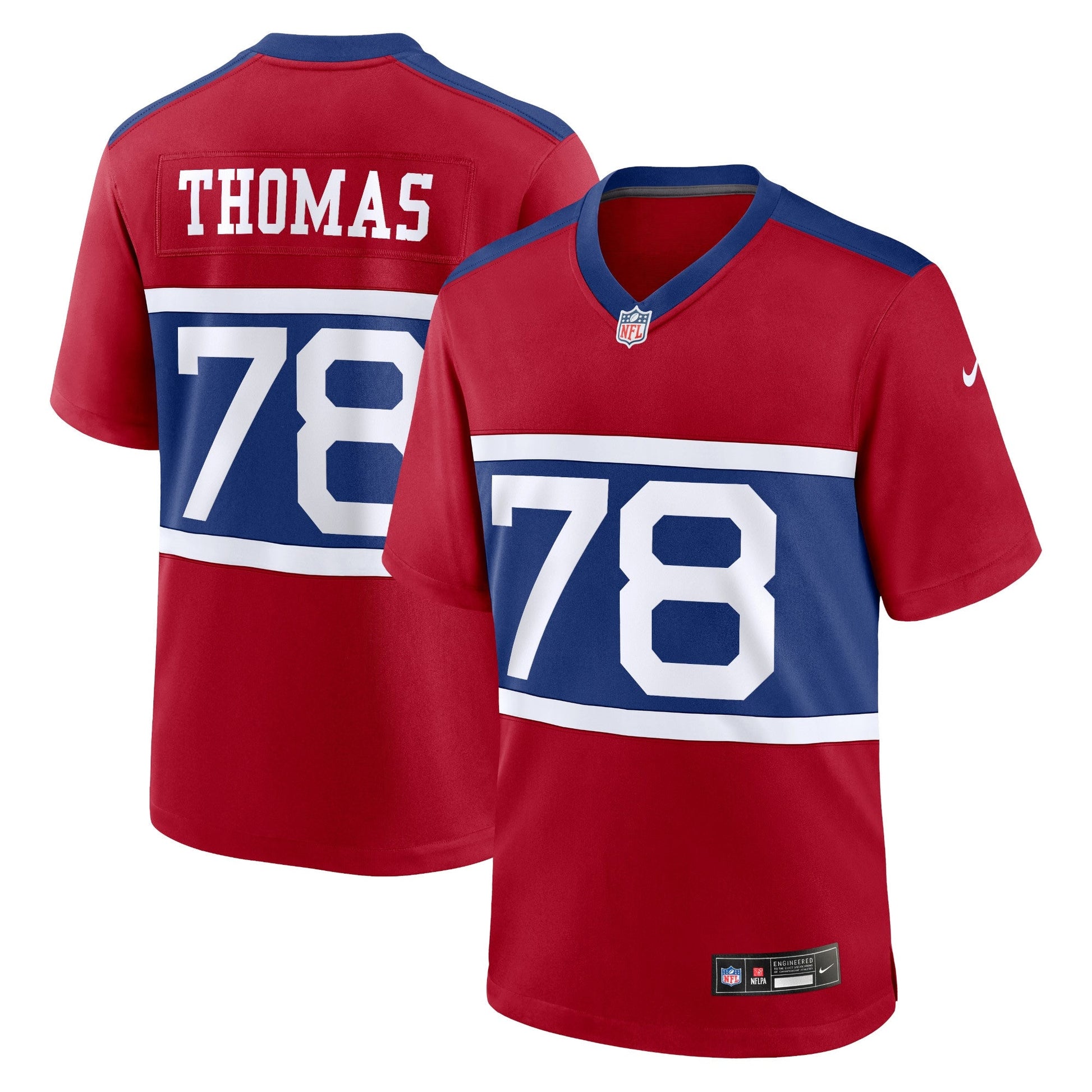 New York Giants Andrew Thomas Century Red Alternate Player Game Jersey football jersey product view 1