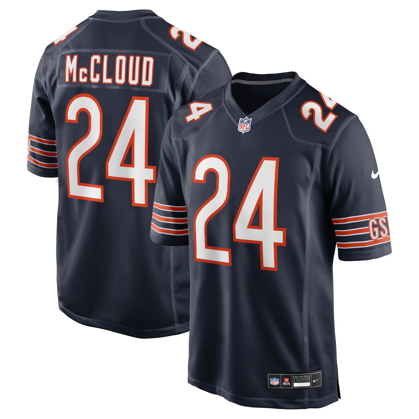 Chicago Bears Nick McCloud Navy Team Game Jersey football jersey product view 1