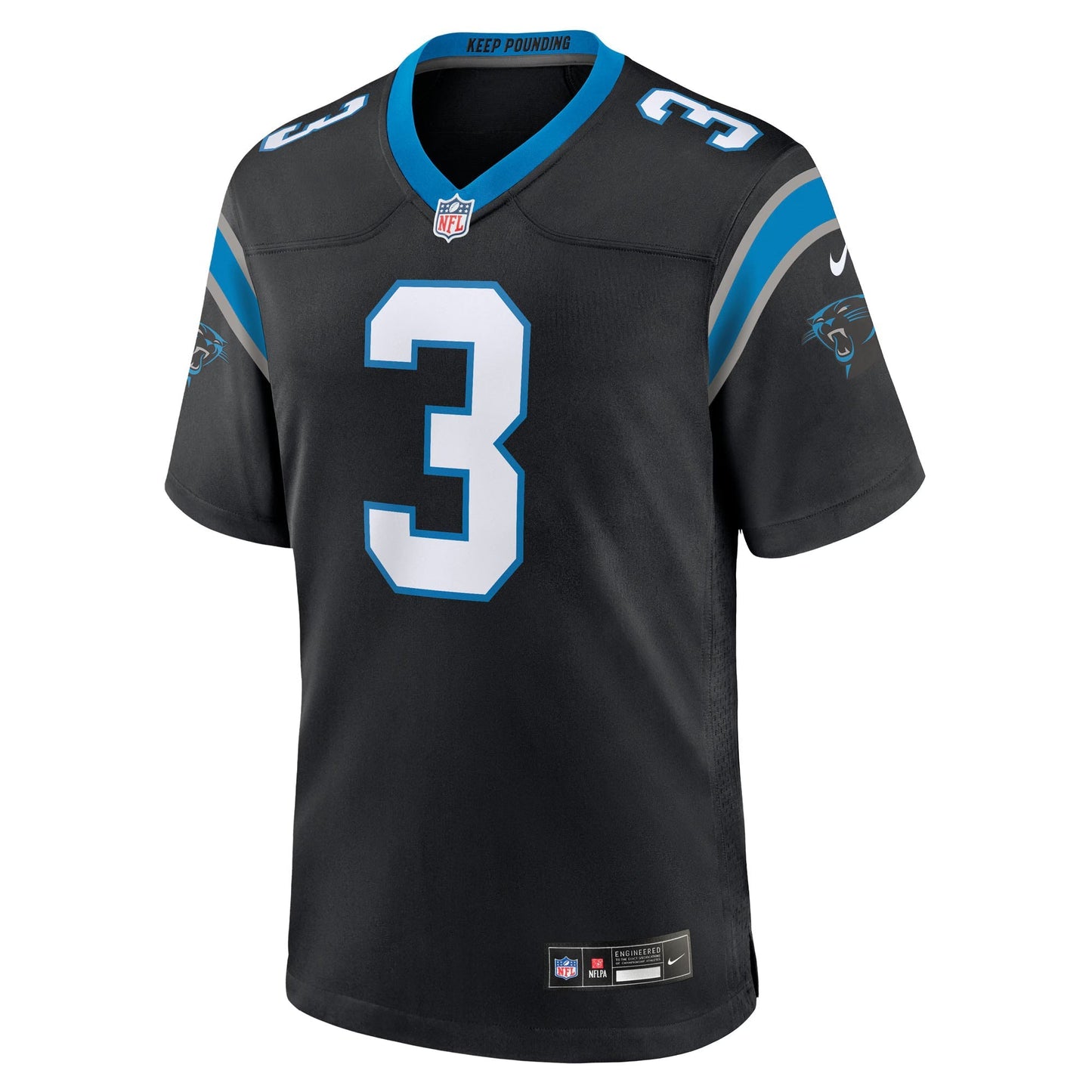 Carolina Panthers Princely Umanmielen Black Team Game Jersey football jersey product view 1
