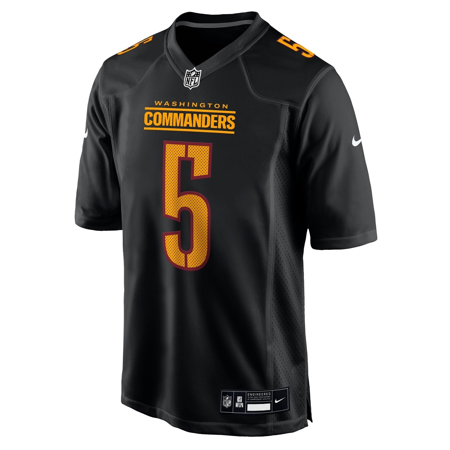 Washington Commanders Jayden Daniels Carbon Black Fashion Jersey football jersey product view 2