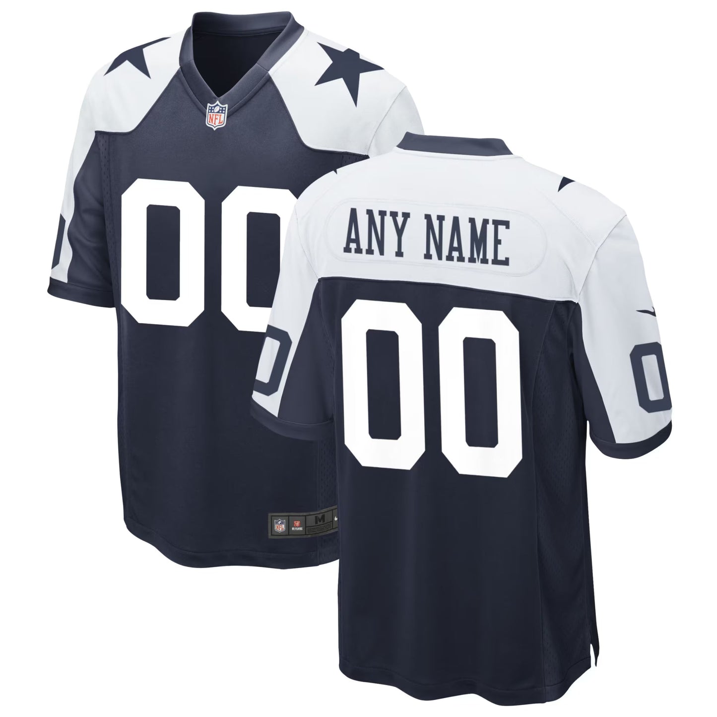 Dallas Cowboys Navy Alternate Custom Game Jersey football jersey product view 1