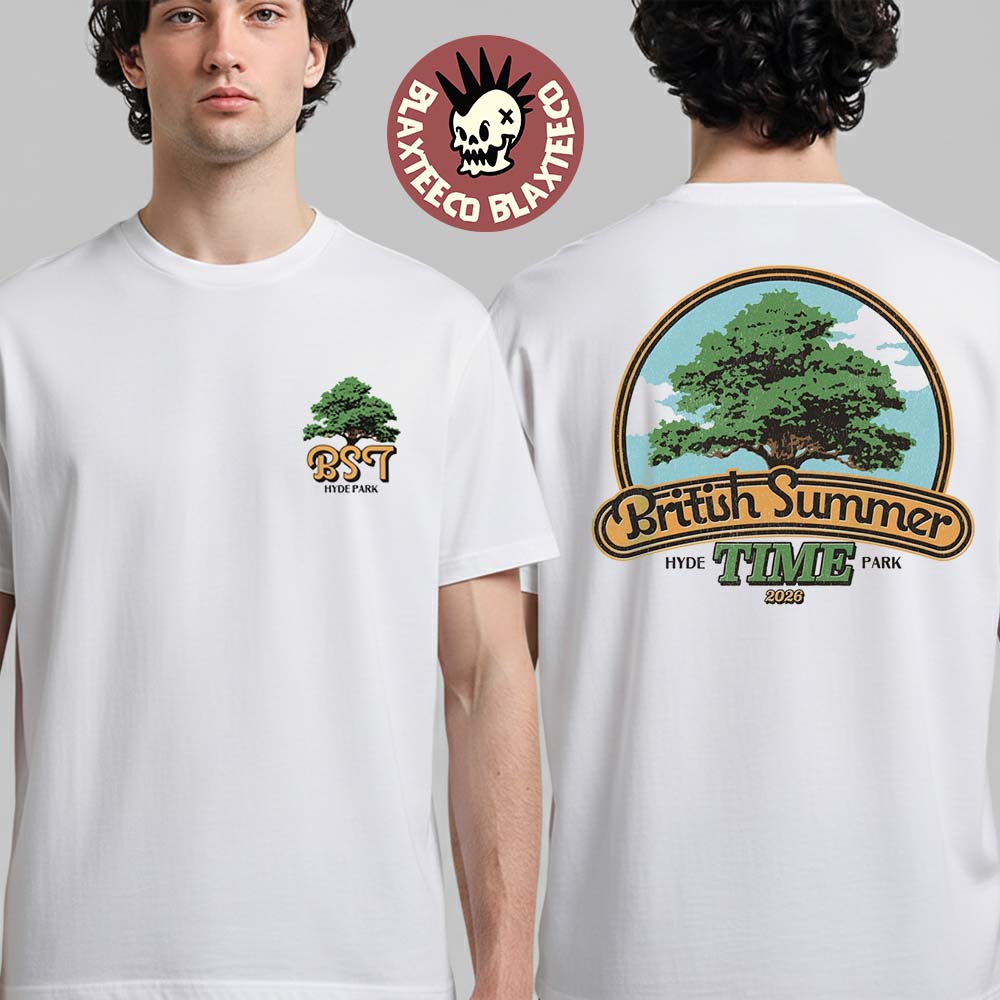 BST Hyde Park Festival 2026 Merch Hyde Park London On June 2026 British Summer Time White T-Shirt - T-Shirt, Sweatshirt, Hoodie