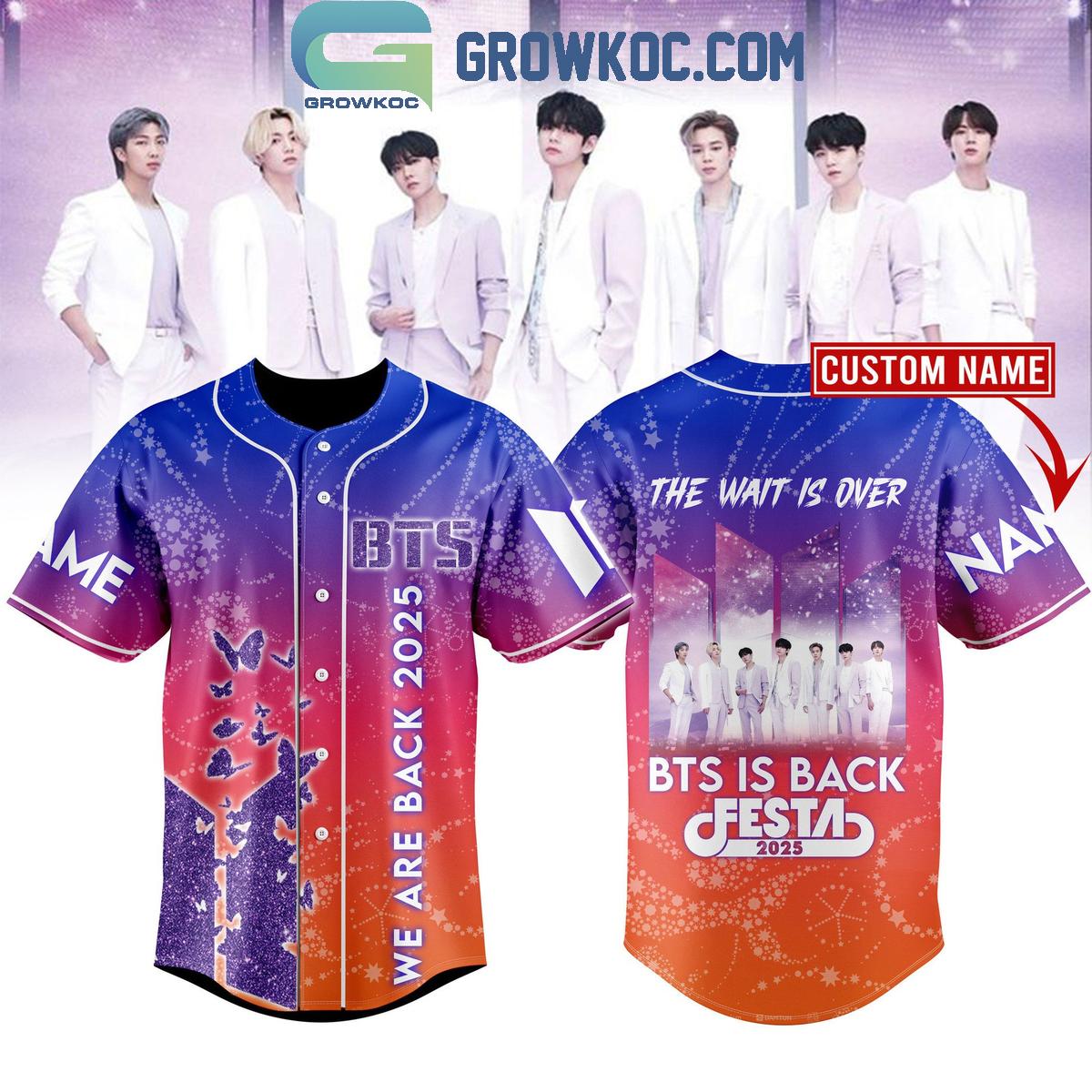 BTS Is Back Festa 2025 Baseball Jersey Unisex T-shirt, Sweatshirt, Hoodie, Long Sleeve Tee - T-Shirt, Sweatshirt, Hoodie