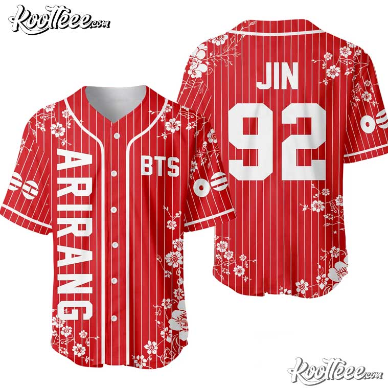 BTS Members Arirang World Tour Custom Baseball Jersey Unisex T-shirt, Sweatshirt, Hoodie, Long Sleeve Tee - T-Shirt, Sweatshirt, Hoodie