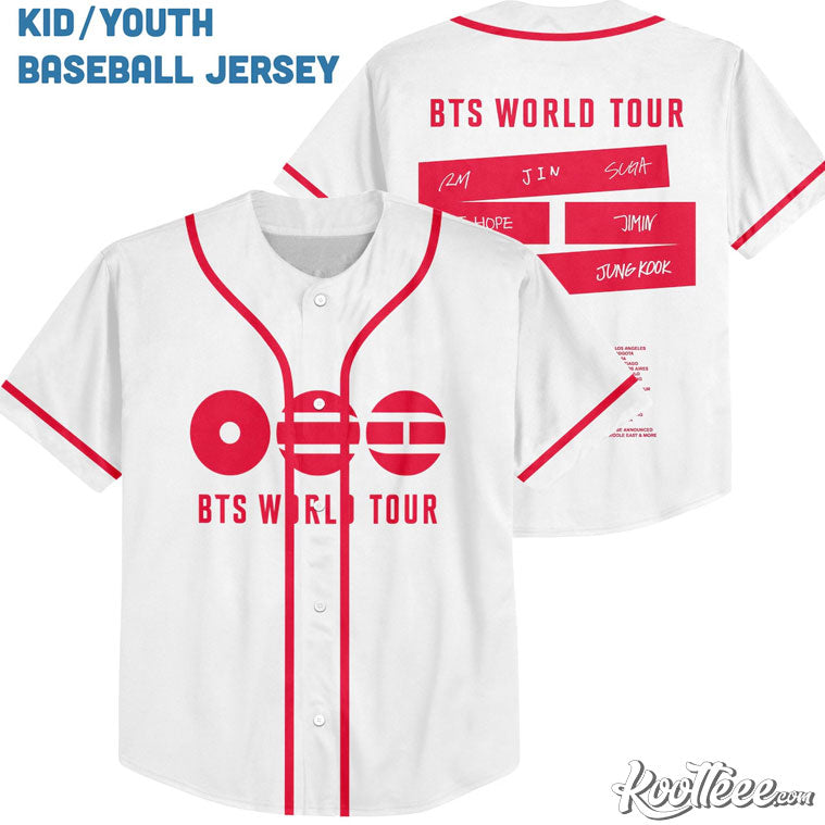 BTS World Tour Idol Kpop Fan Baseball Jersey Unisex T-shirt, Sweatshirt, Hoodie, Long Sleeve Tee - T-Shirt, Sweatshirt, Hoodie