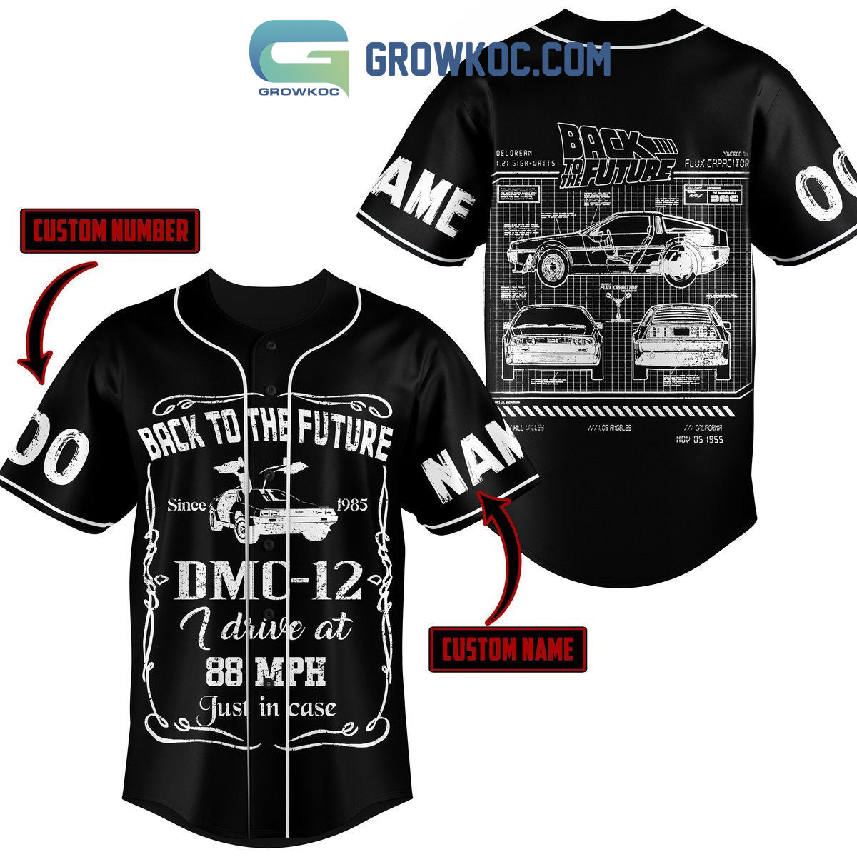 Back To The Future DMO 12 I Drive At 88 MPH Personalized Baseball Jersey Unisex T-shirt, Sweatshirt, Hoodie, Long Sleeve Tee - T-Shirt, Sweatshirt, Hoodie