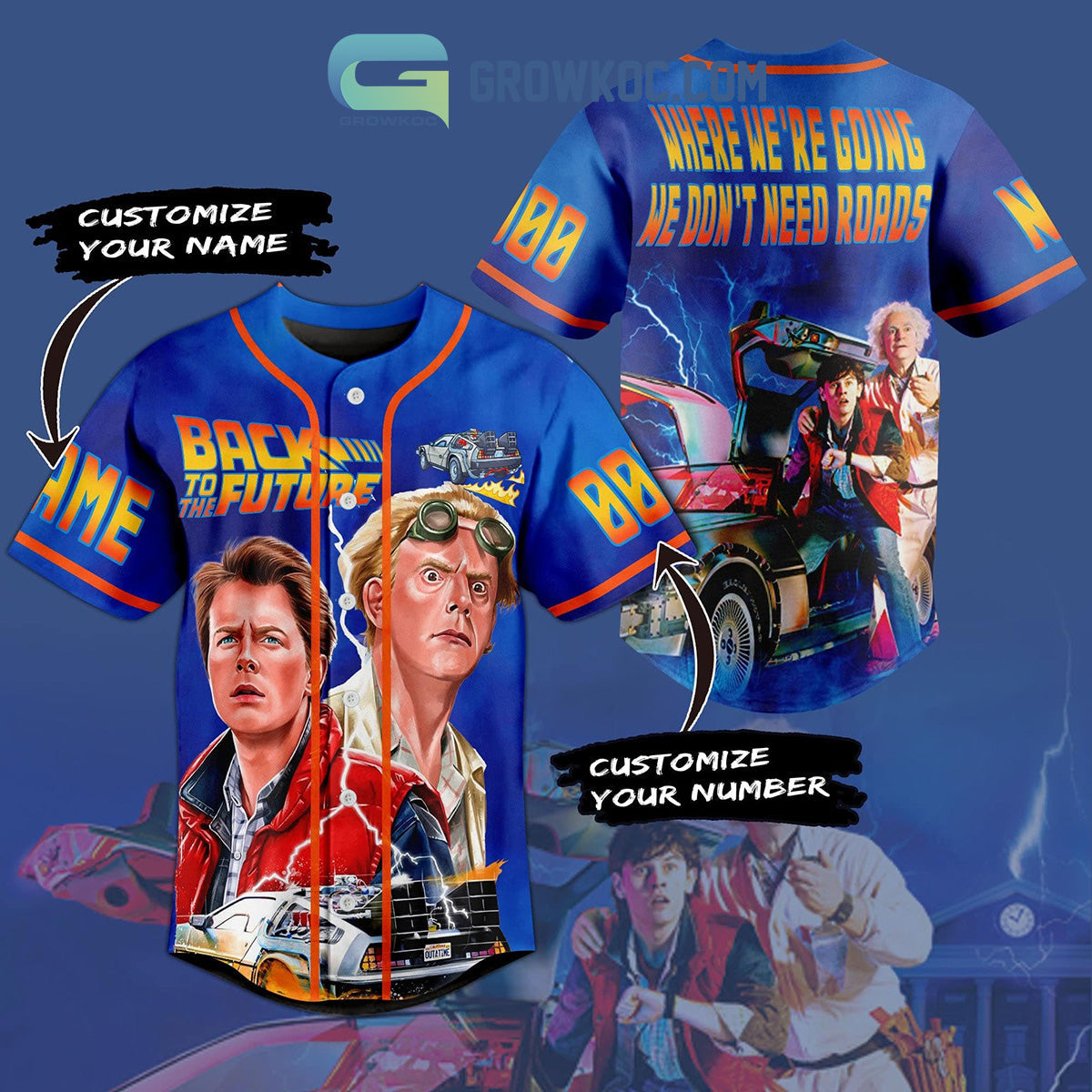 Back To The Future Personalized Baseball Jersey Unisex T-shirt, Sweatshirt, Hoodie, Long Sleeve Tee - T-Shirt, Sweatshirt, Hoodie