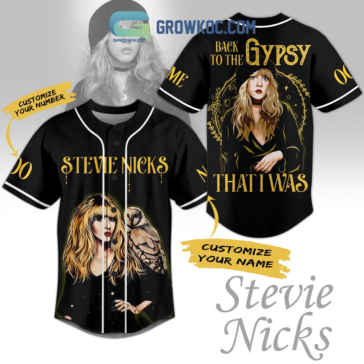 Back To The Gypsy That I Was Stevie Nicks Personalized Baseball Jersey Unisex T-shirt, Sweatshirt, Hoodie, Long Sleeve Tee - T-Shirt, Sweatshirt, Hoodie